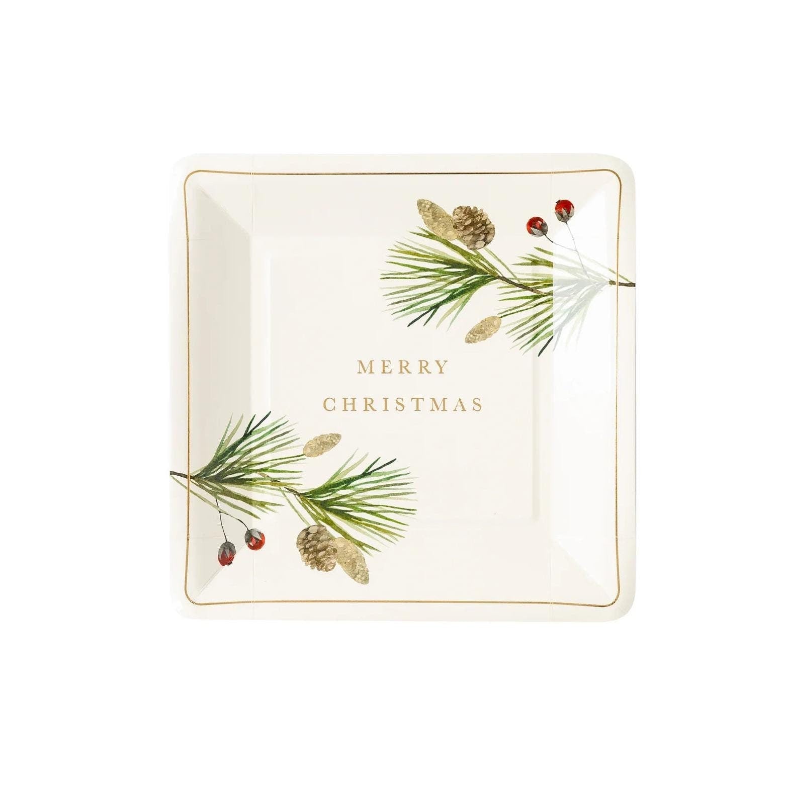 Merry Christmas Plates - Stesha Party