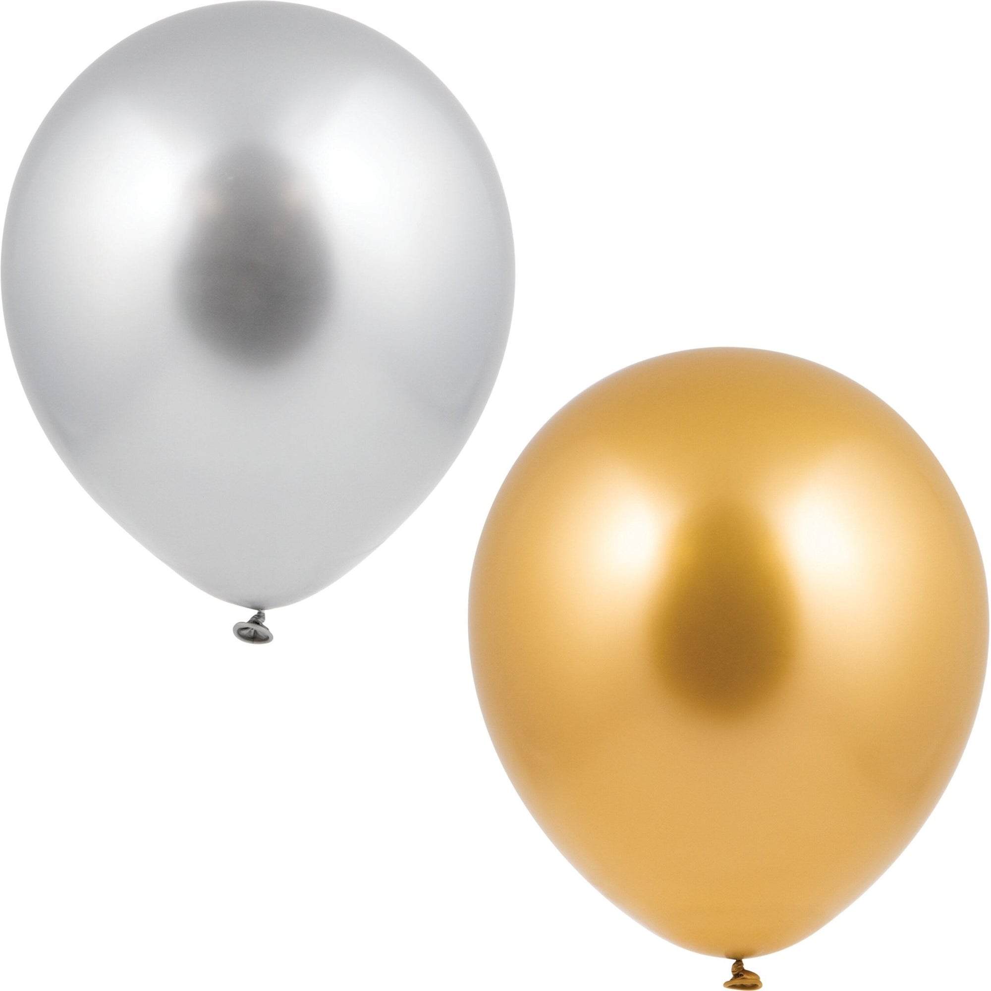 Metallic Silver & Gold Latex Balloon Bundle - Stesha Party