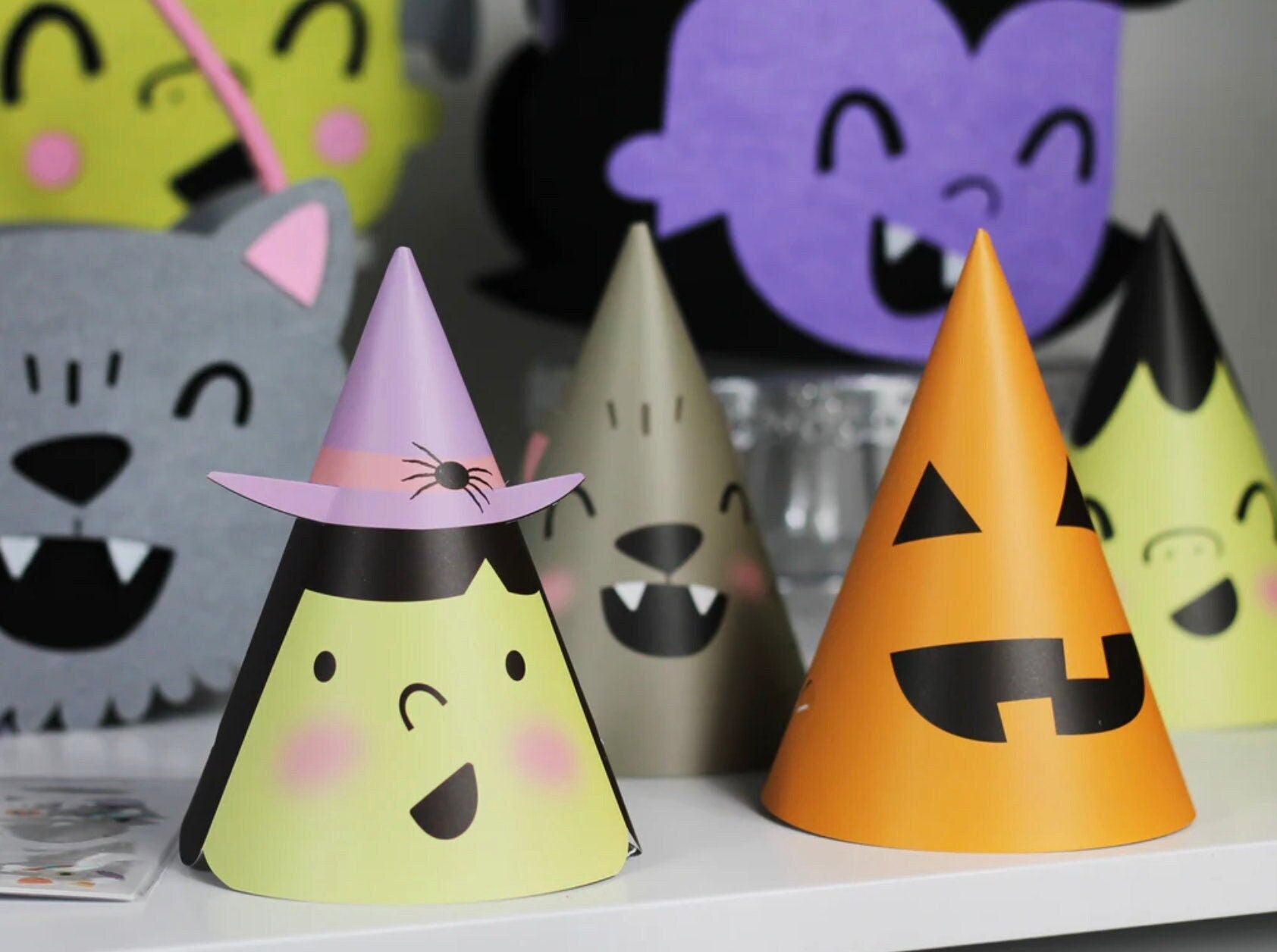 Monster Mash Party Hats 12ct - Stesha Party