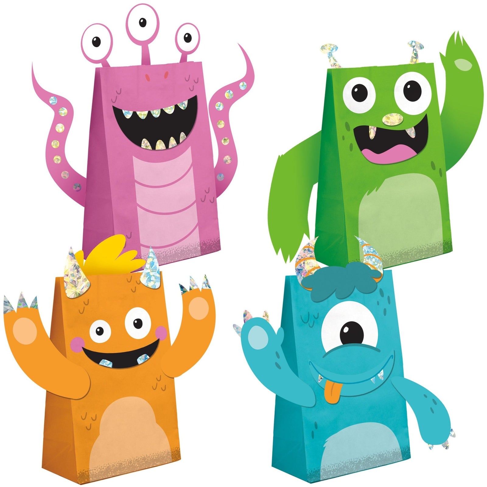 Monster Party Favor Treat Bags - Stesha Party