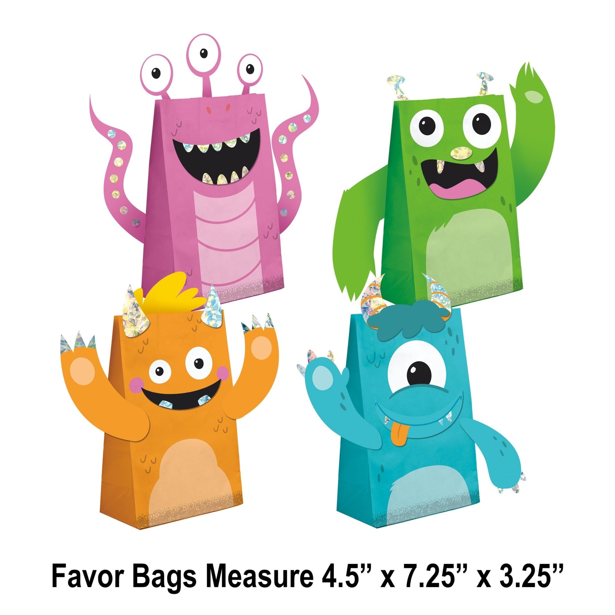 Monster Party Favor Treat Bags - Stesha Party