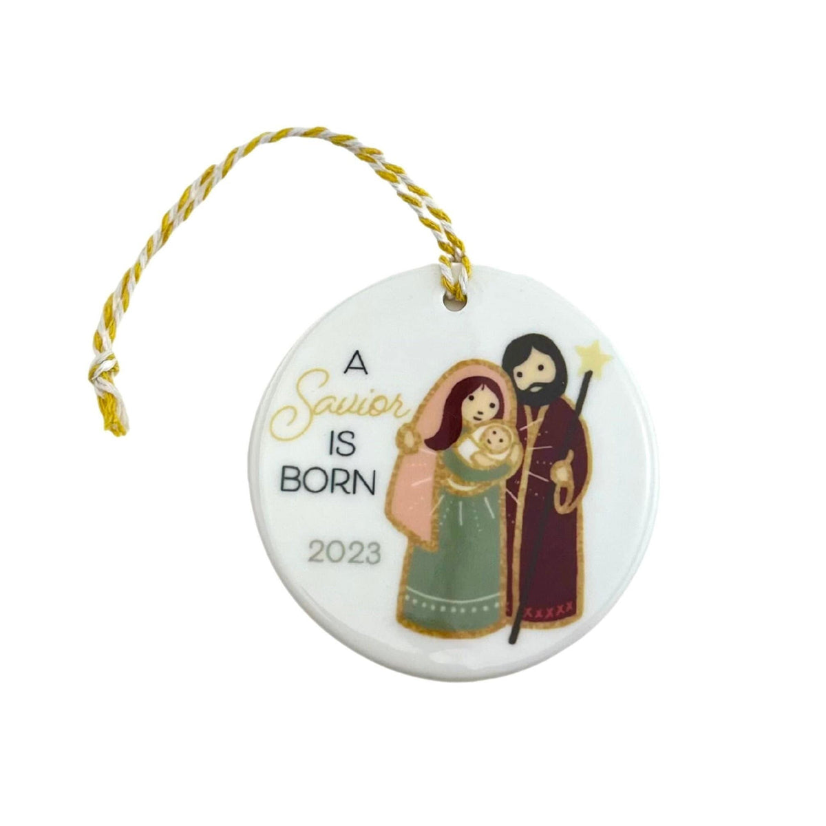 Nativity &quot;A Savior is Born&quot; Ornament - Stesha Party