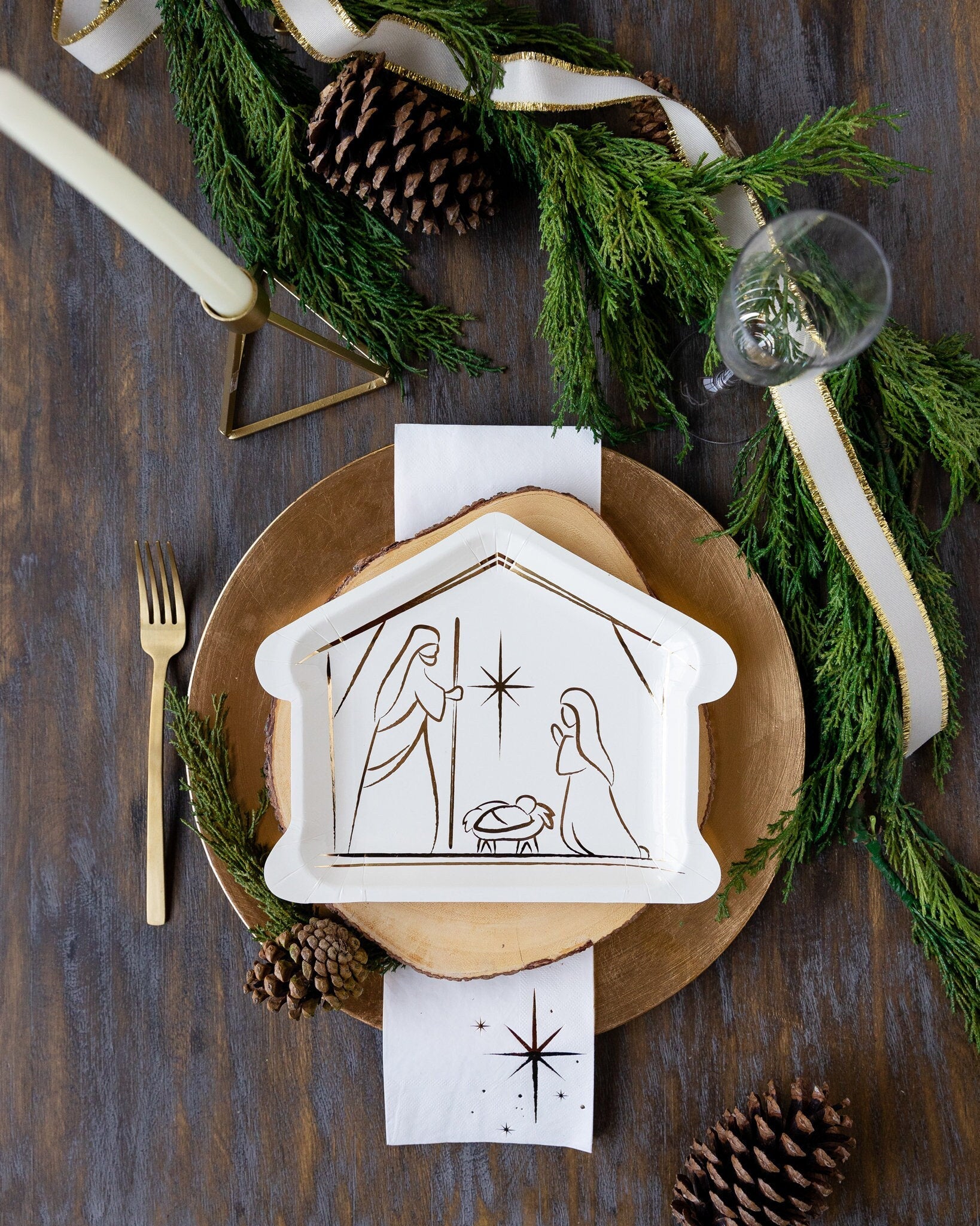 Nativity Christmas Plates - Stesha Party