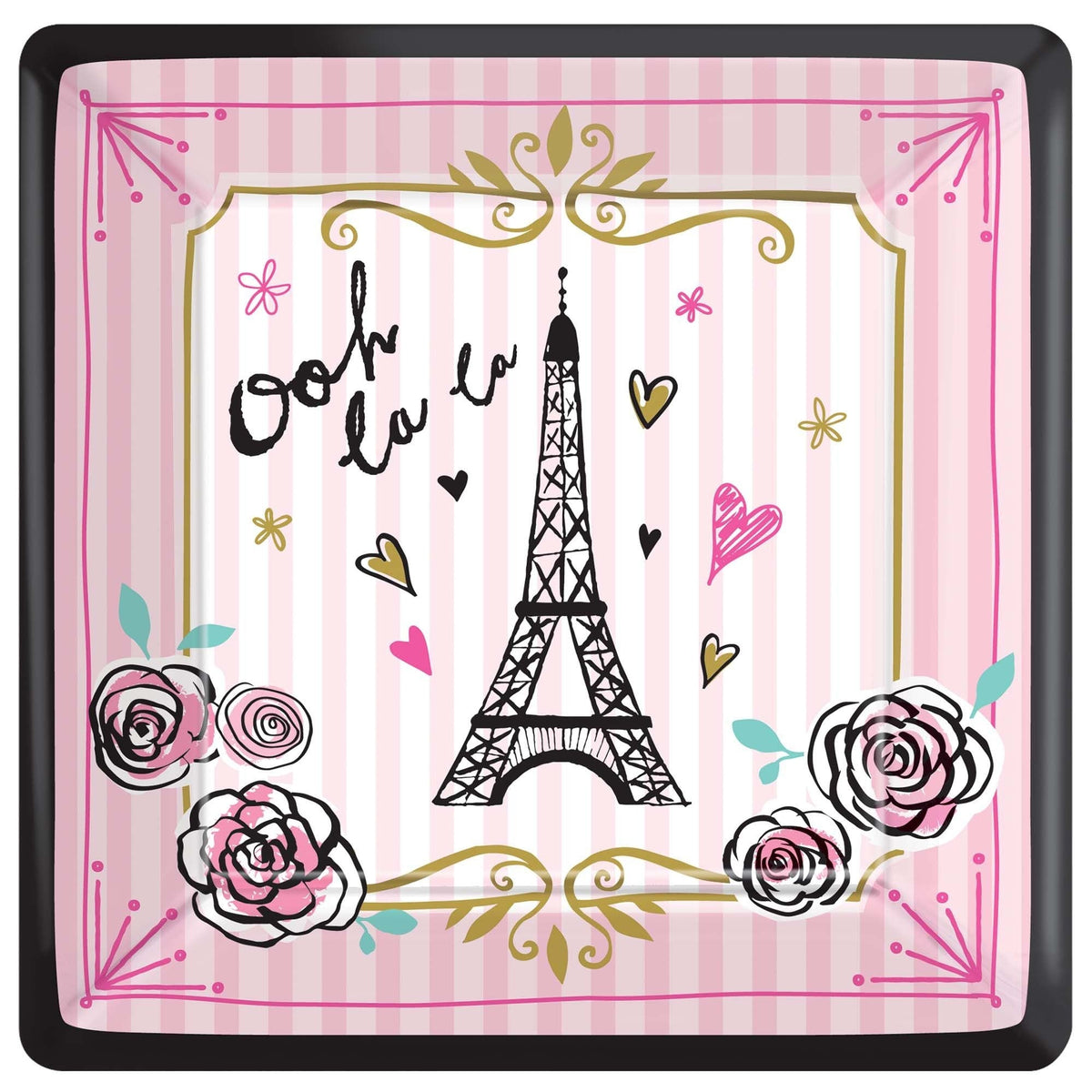 Paris Ooh La La Pink Birthday Plates - Stesha Party