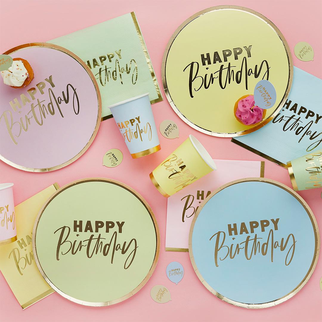 Pastel Birthday Cups 8ct - Stesha Party