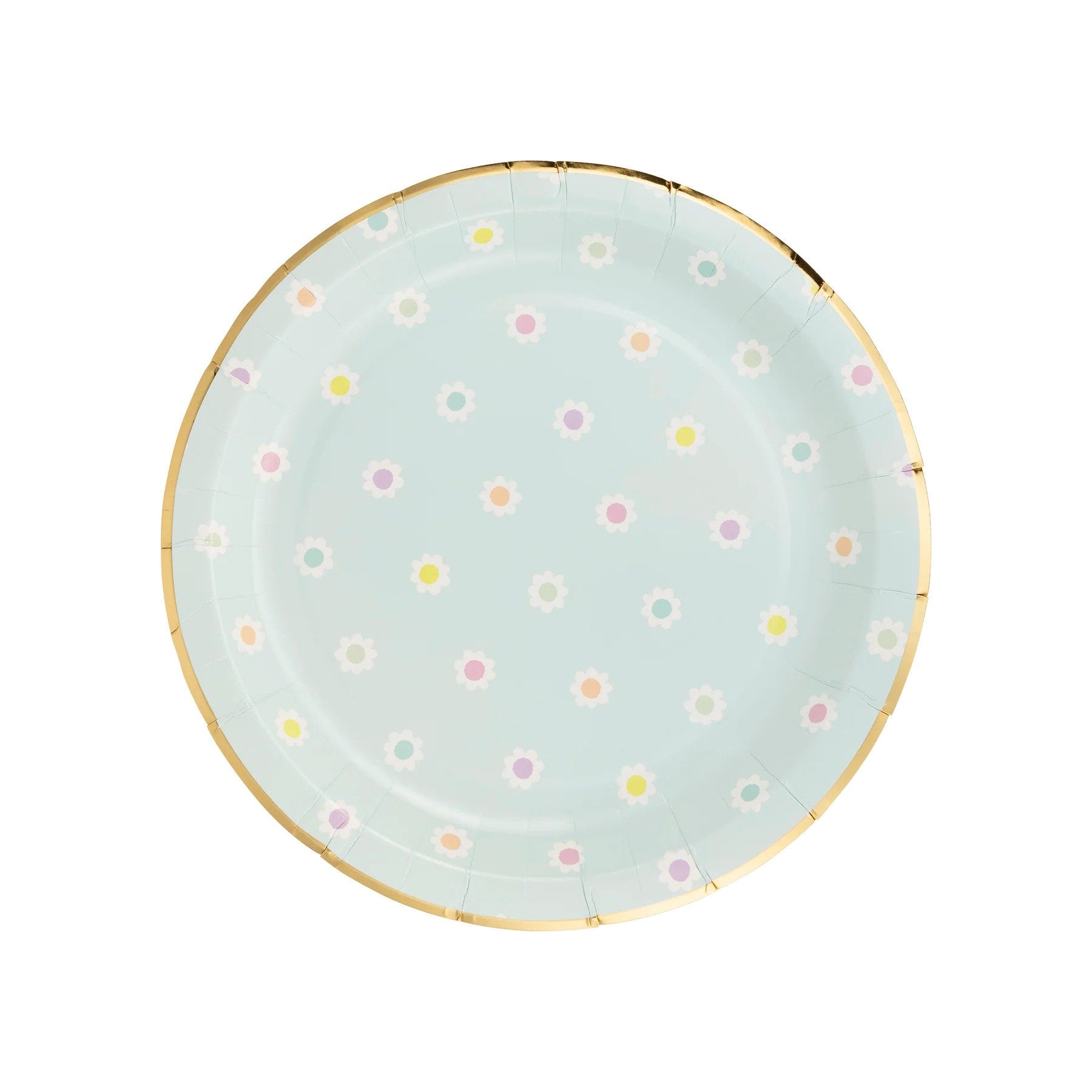 Pastel Blue Daisy Plates - Stesha Party