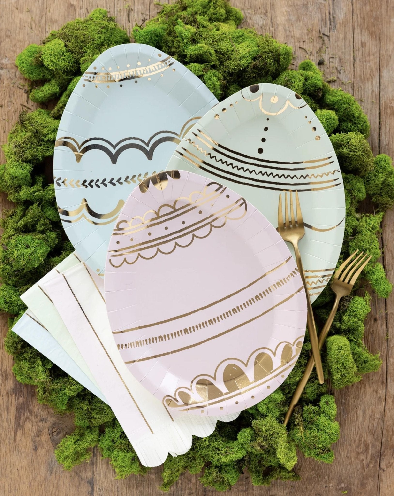 Pastel Easter Egg Plates 9ct - Stesha Party