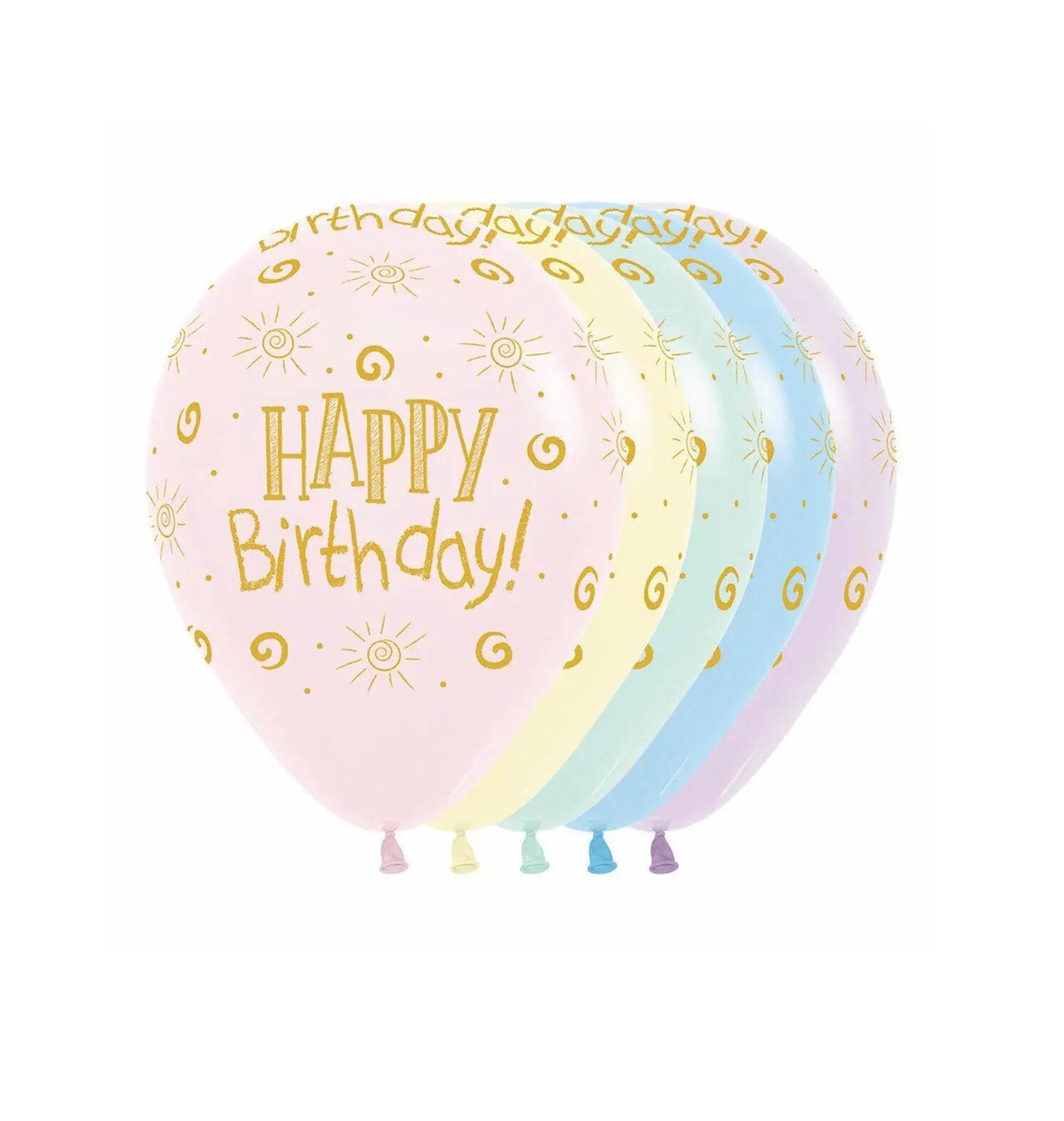 Pastel Happy Birthday Balloons - Stesha Party