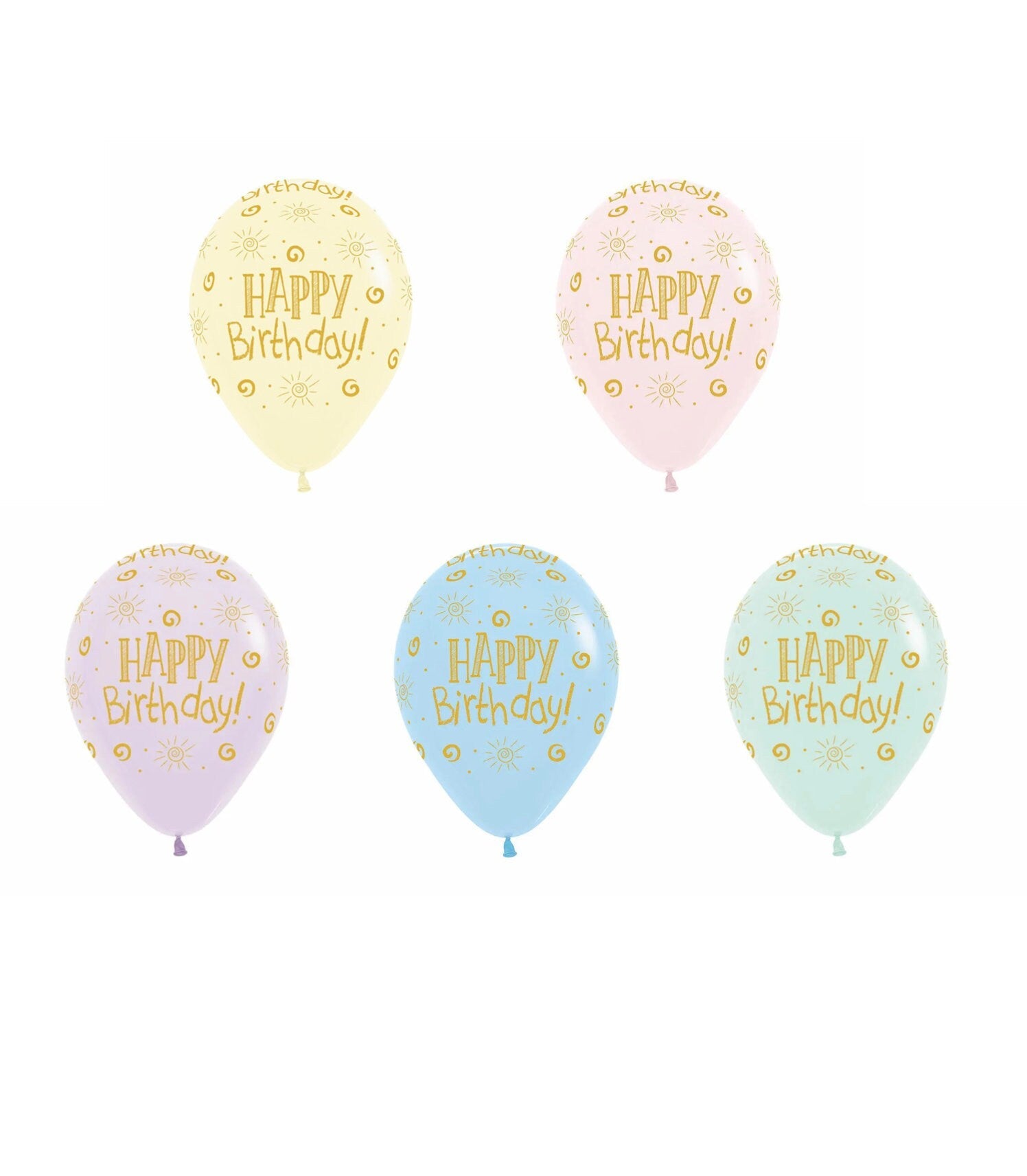 Pastel Happy Birthday Balloons - Stesha Party