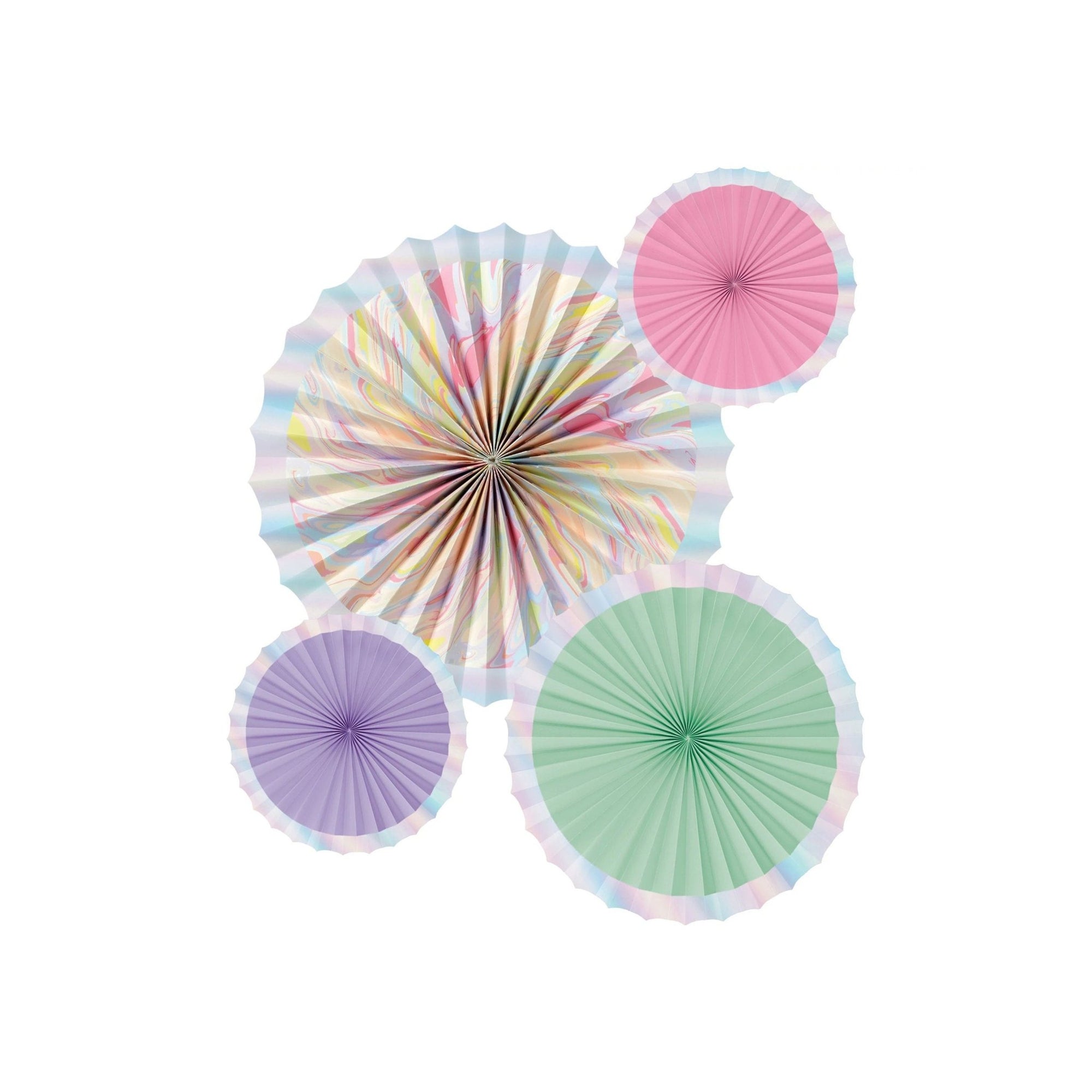 Pastel Iridescent Party Fans - Stesha Party