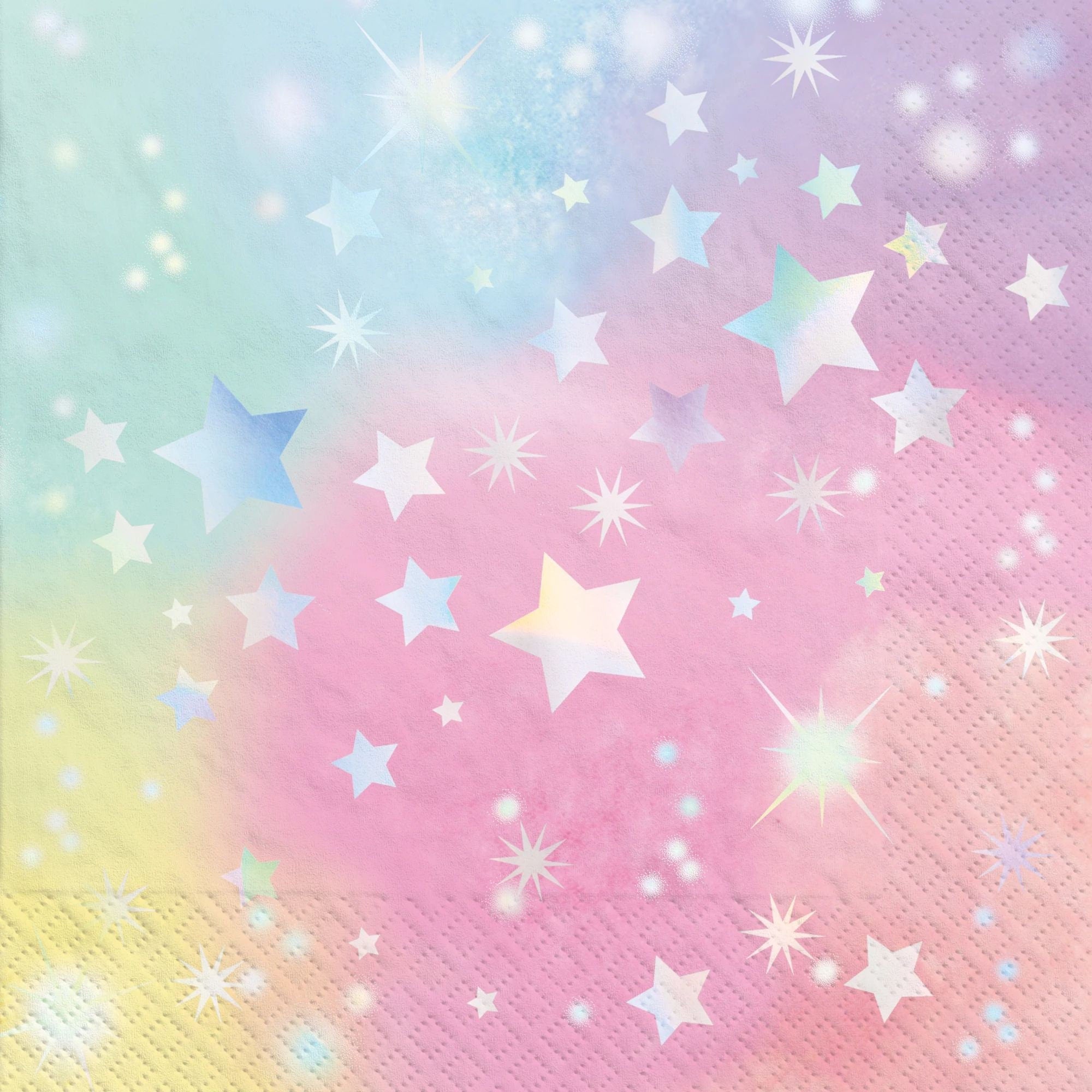 Pastel Iridescent Star Napkins - Stesha Party