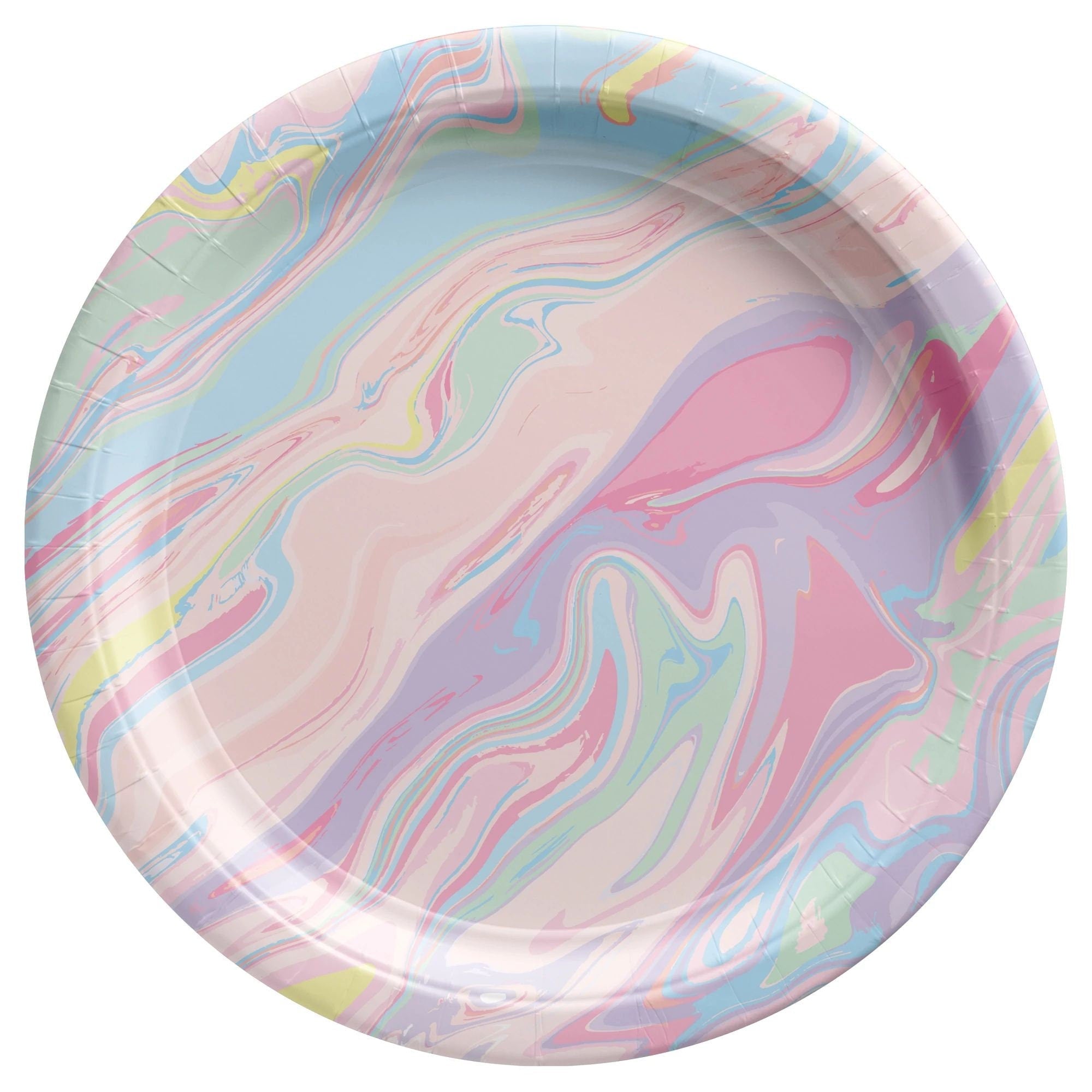 Pastel Marble Paper Cake Plates 20ct - Stesha Party