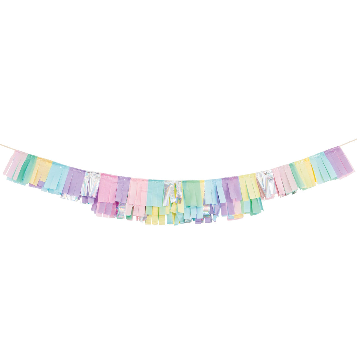 Pastel Rainbow Fringe Tissue Garland - Stesha Party