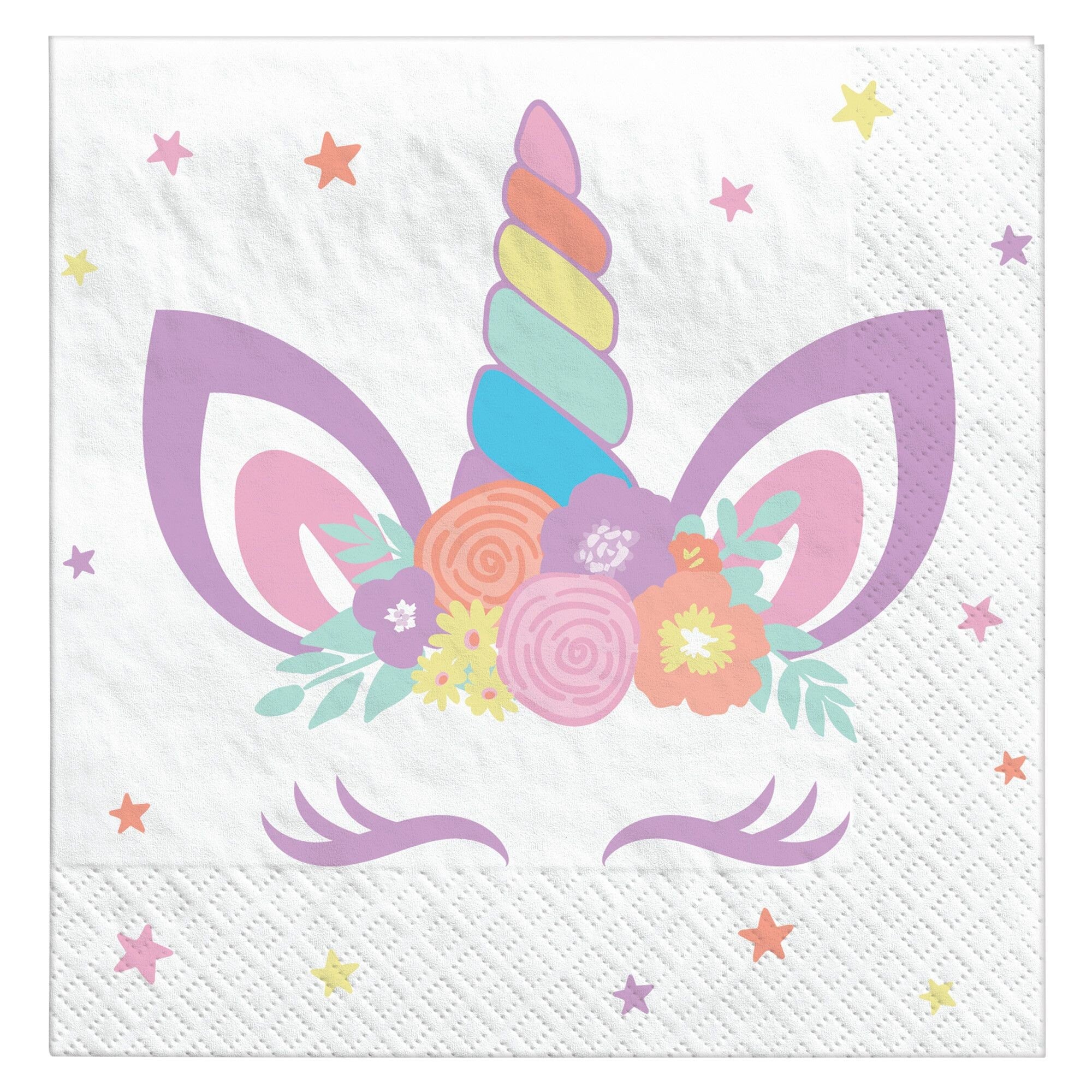 Pastel Rainbow Unicorn Napkins - Stesha Party