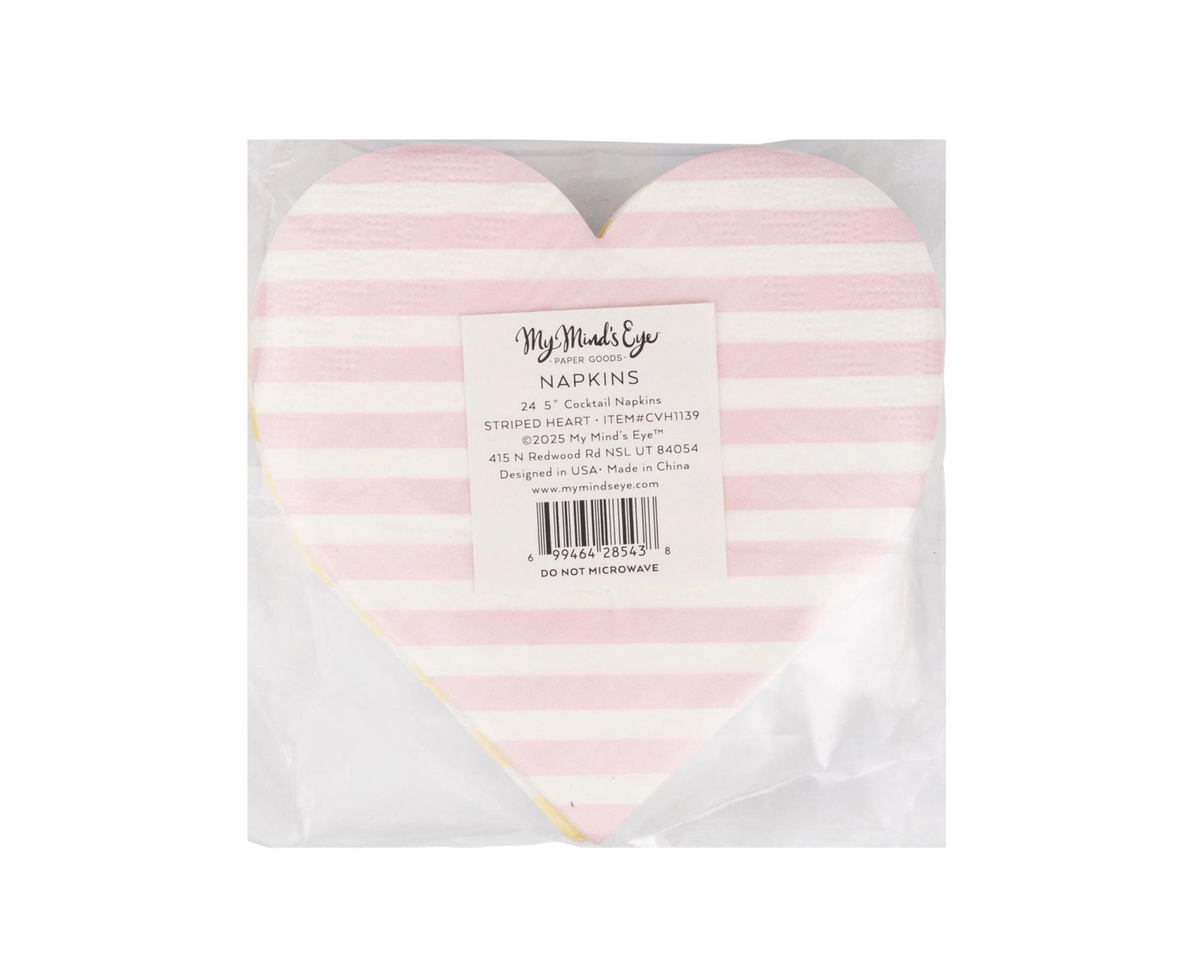 Pastel Striped Heart Napkins - Stesha Party