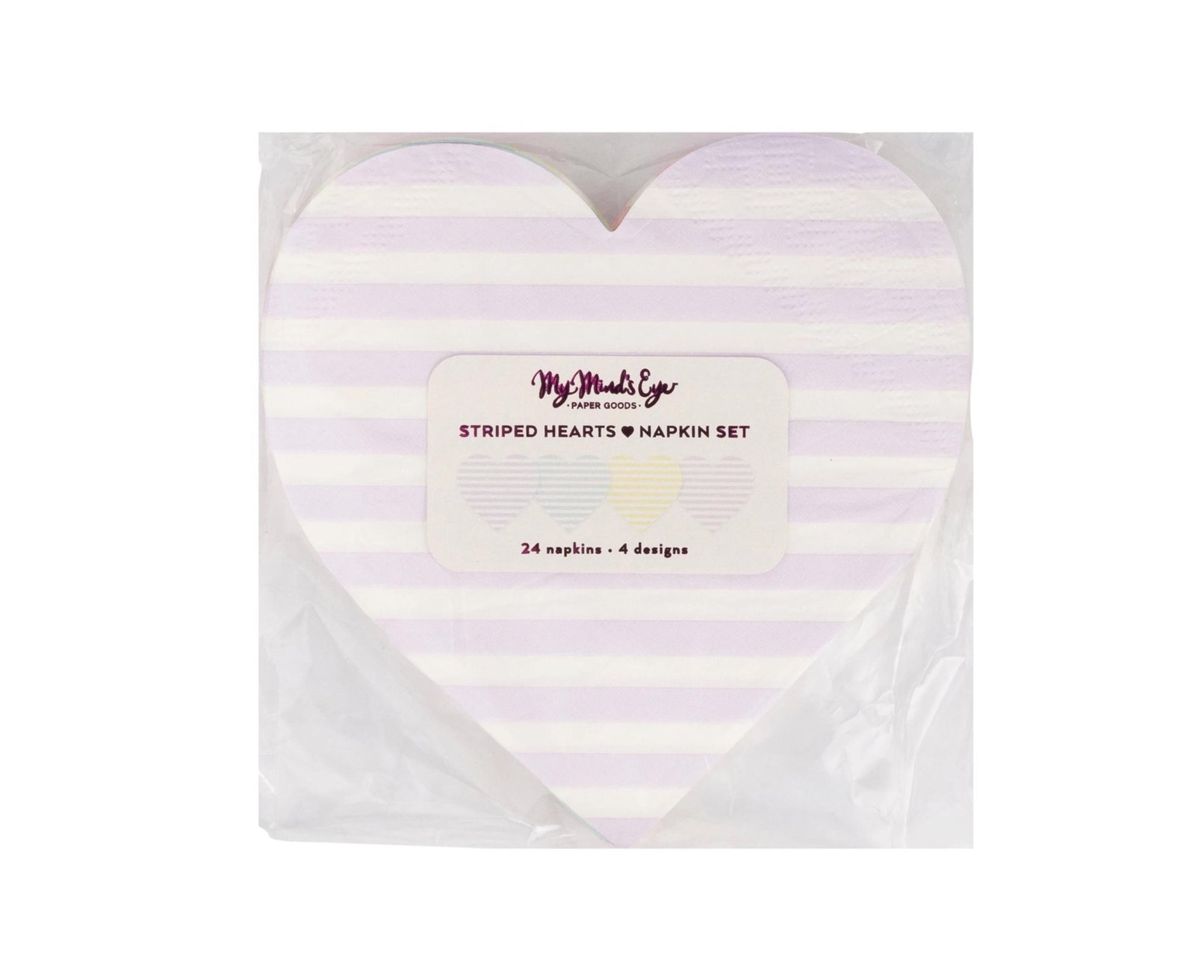 Pastel Striped Heart Napkins - Stesha Party