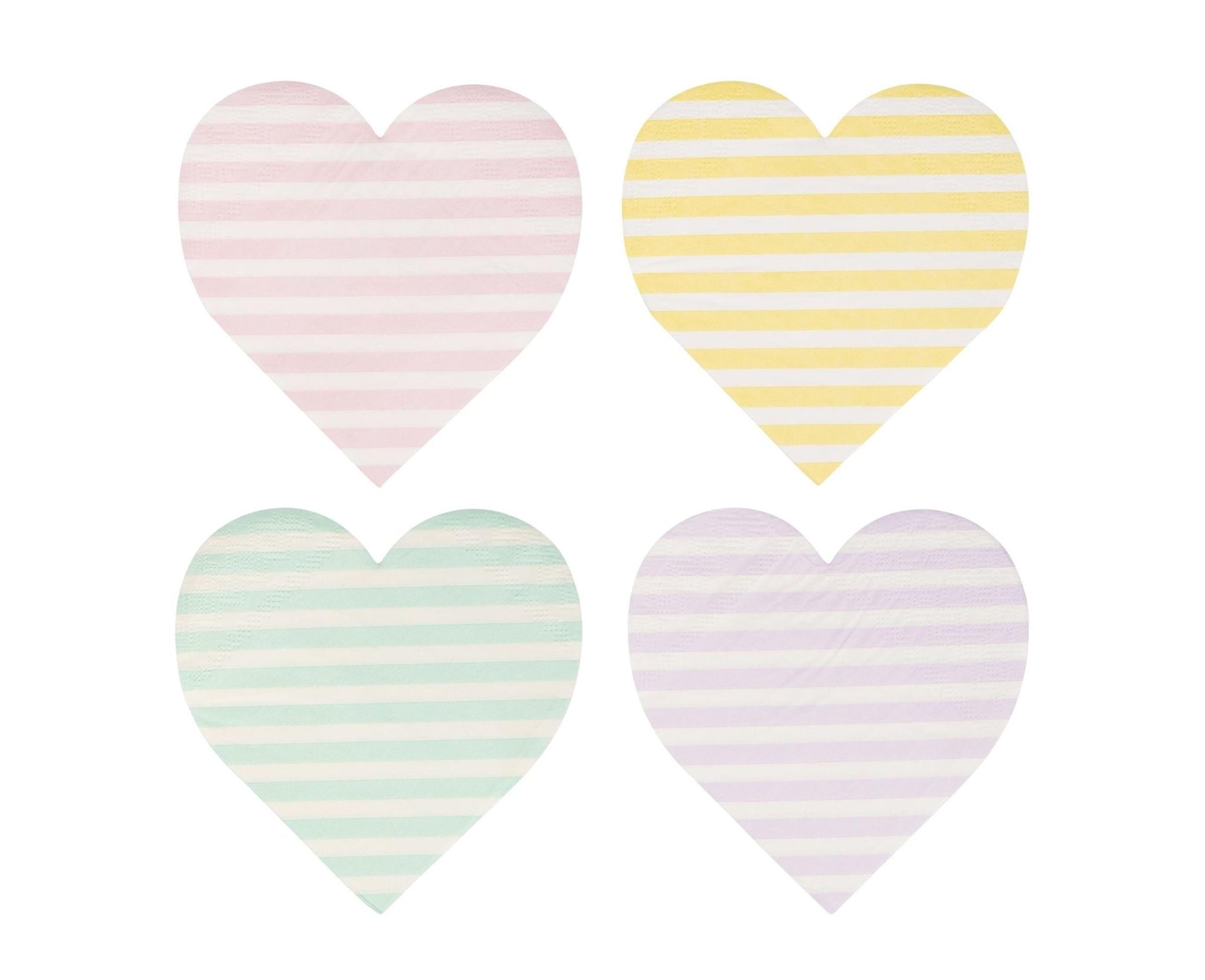 Pastel Striped Heart Napkins - Stesha Party