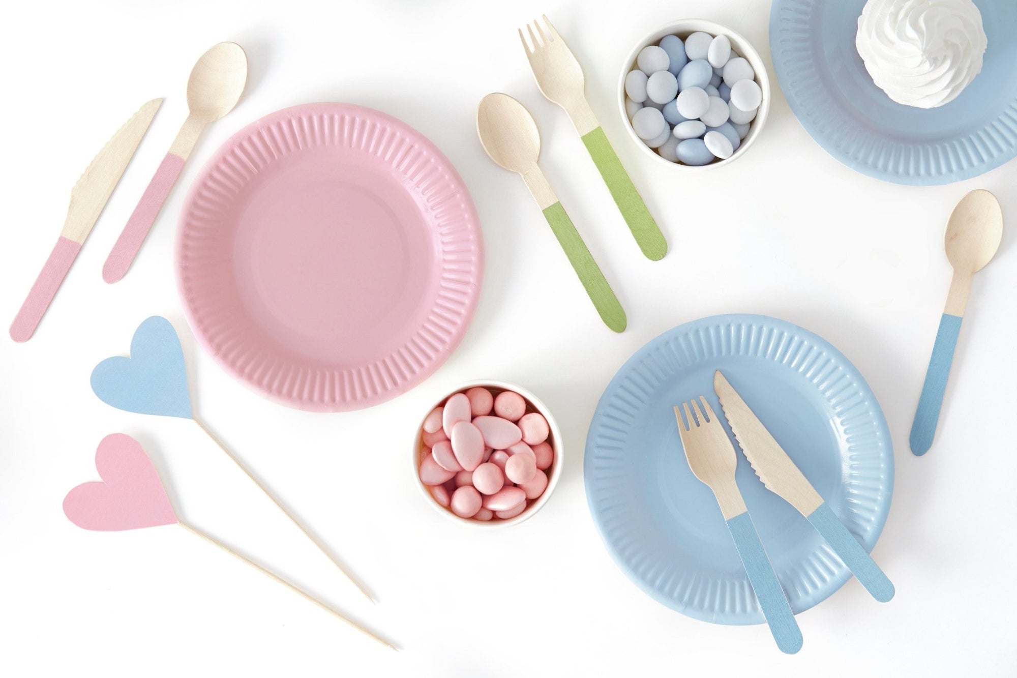 Pastel Wooden Cutlery 6 Sets - Stesha Party