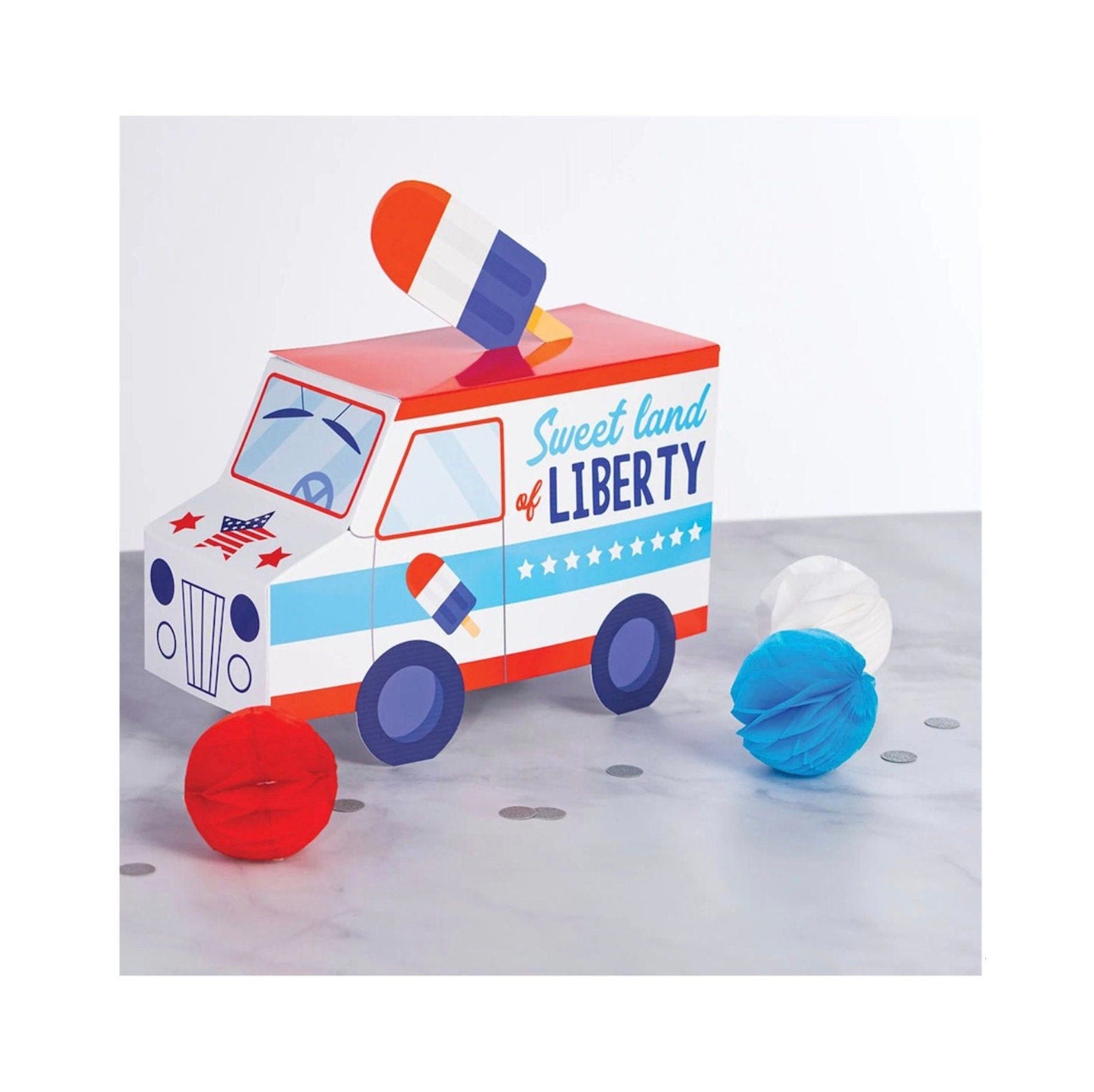 Patriotic Ice Cream Truck Centerpiece - Stesha Party