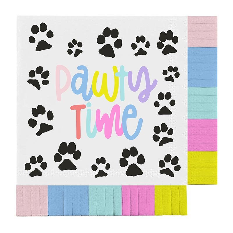 Pawty Time Paw Print Napkins - Stesha Party