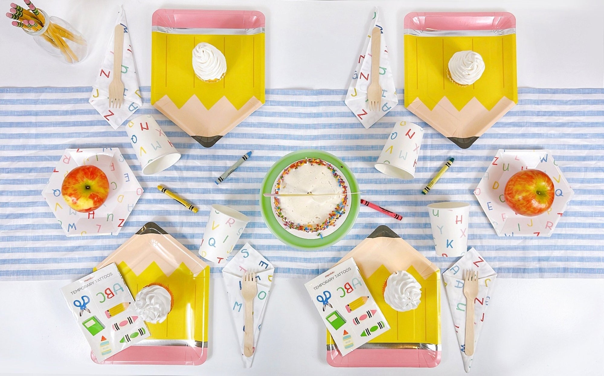 Pencil Shaped Paper Plates - Stesha Party