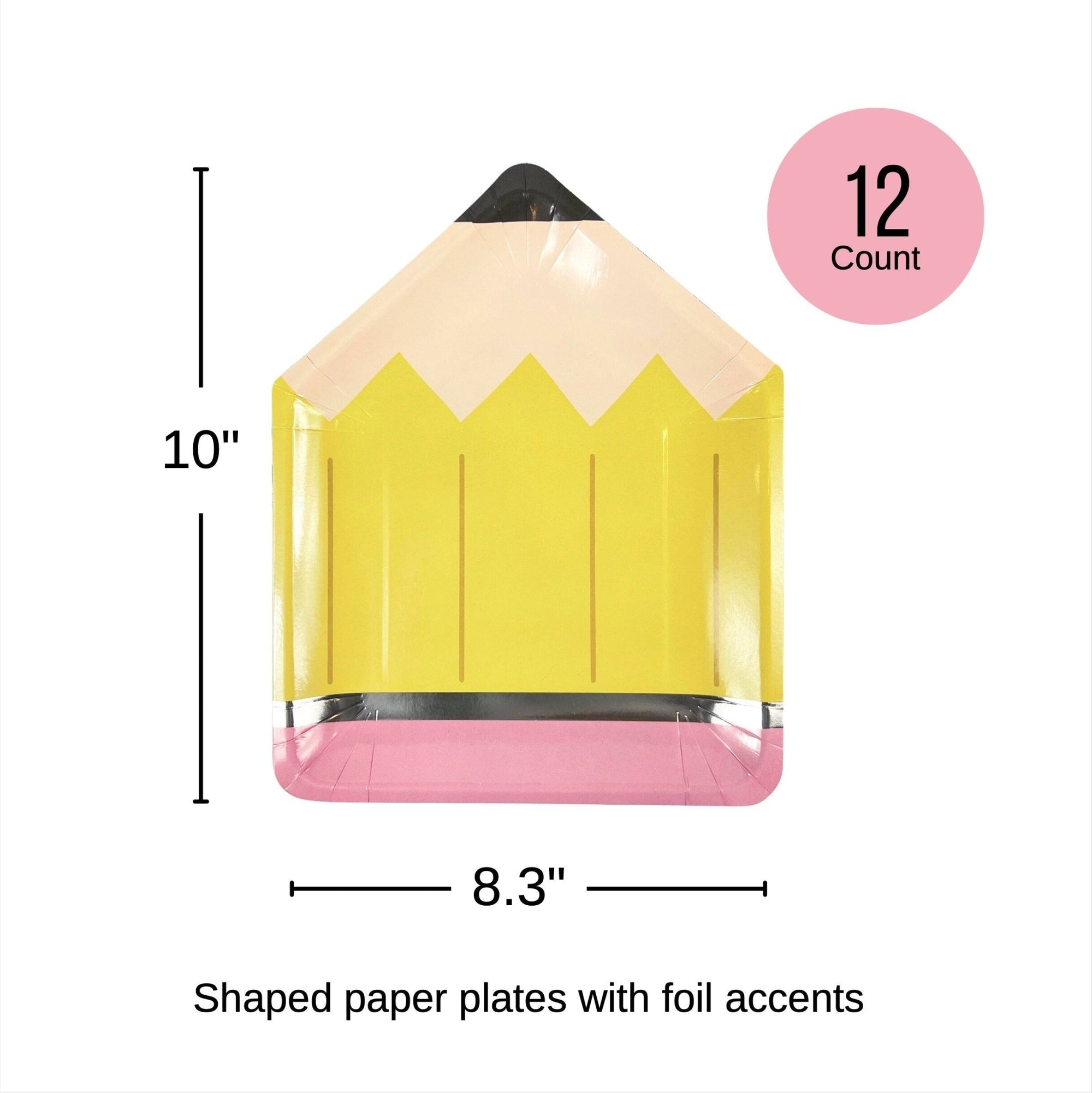 Pencil Shaped Paper Plates - Stesha Party