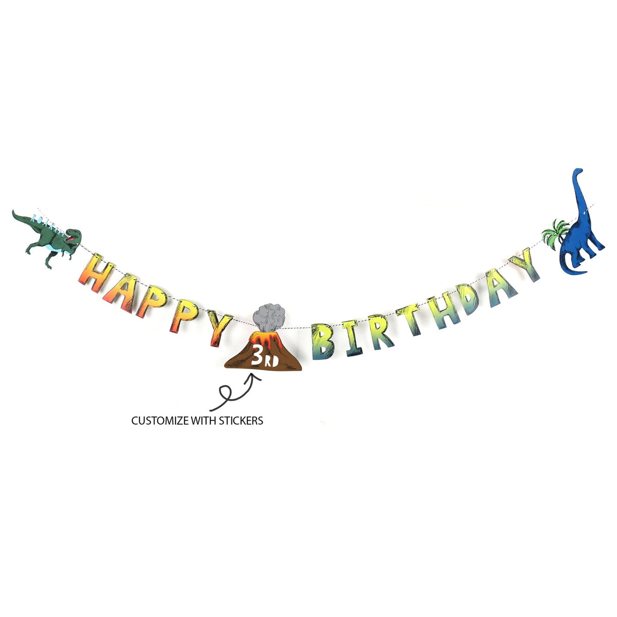 Personalized Dinosaur Birthday Banner - Stesha Party