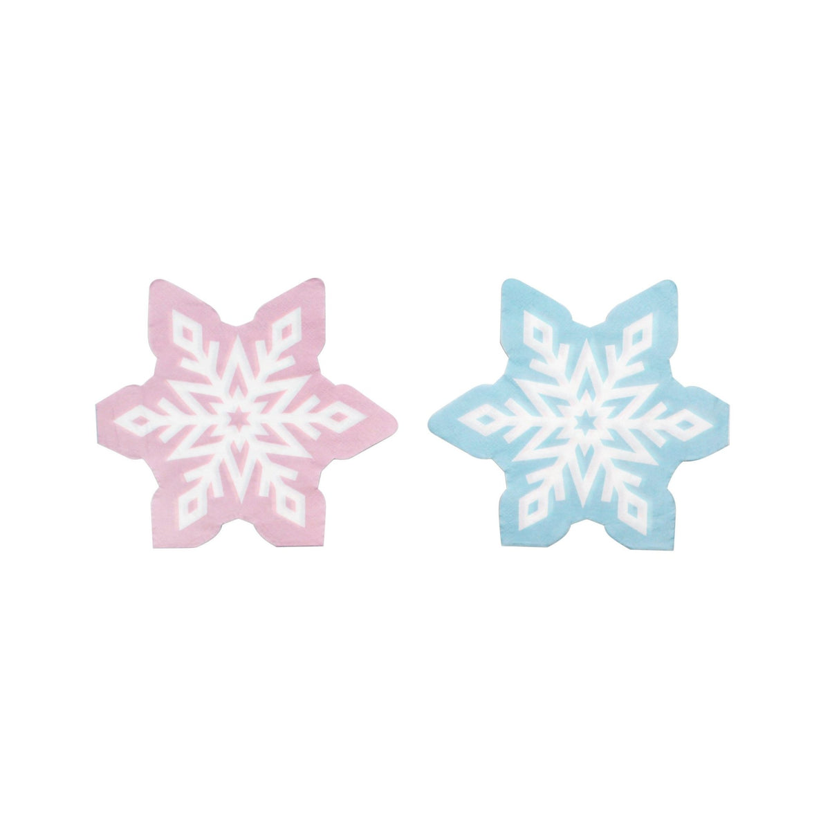 Pink &amp; Blue Snowflake Napkins - Stesha Party