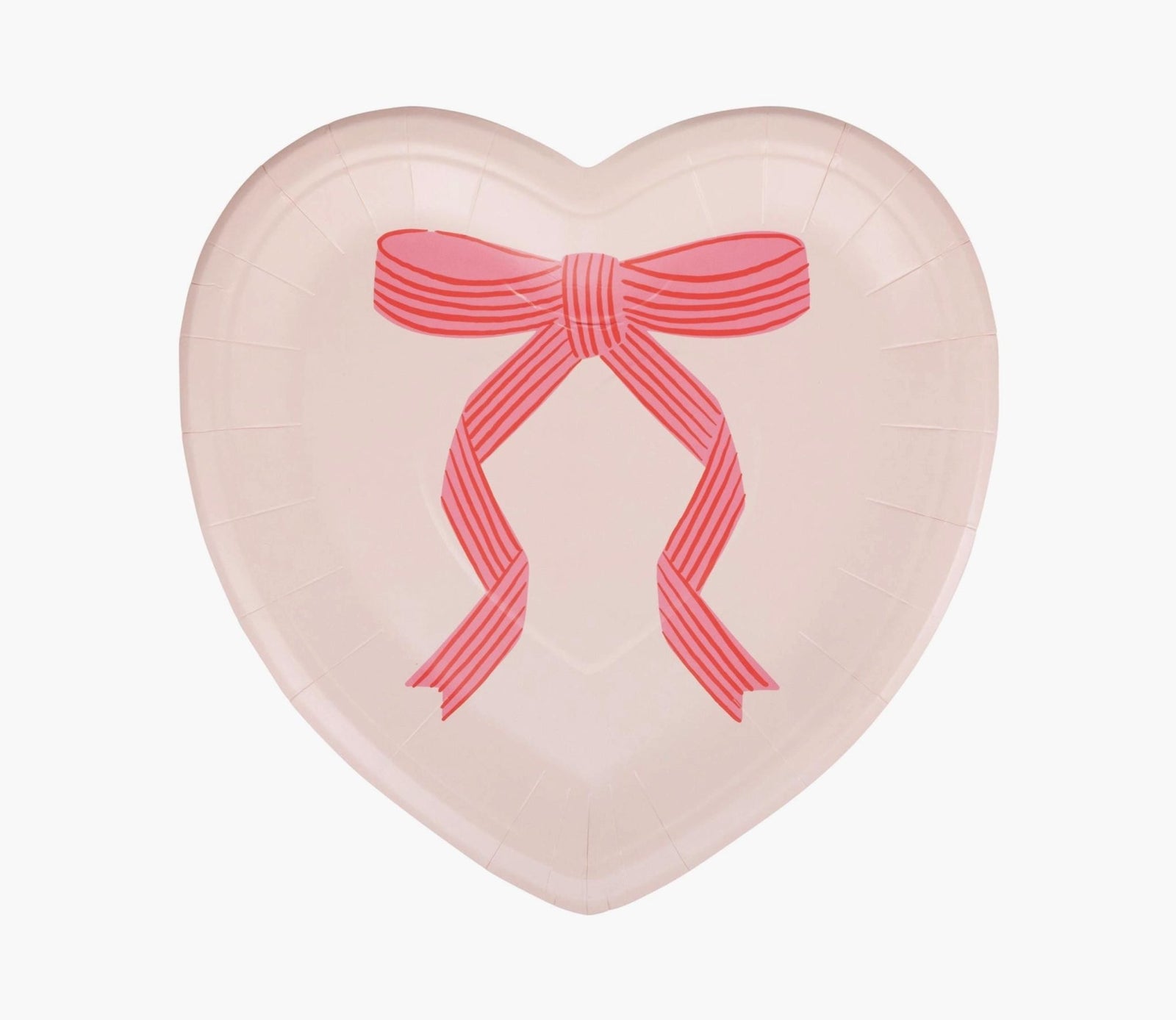 Pink Bow Heart Plates - Stesha Party