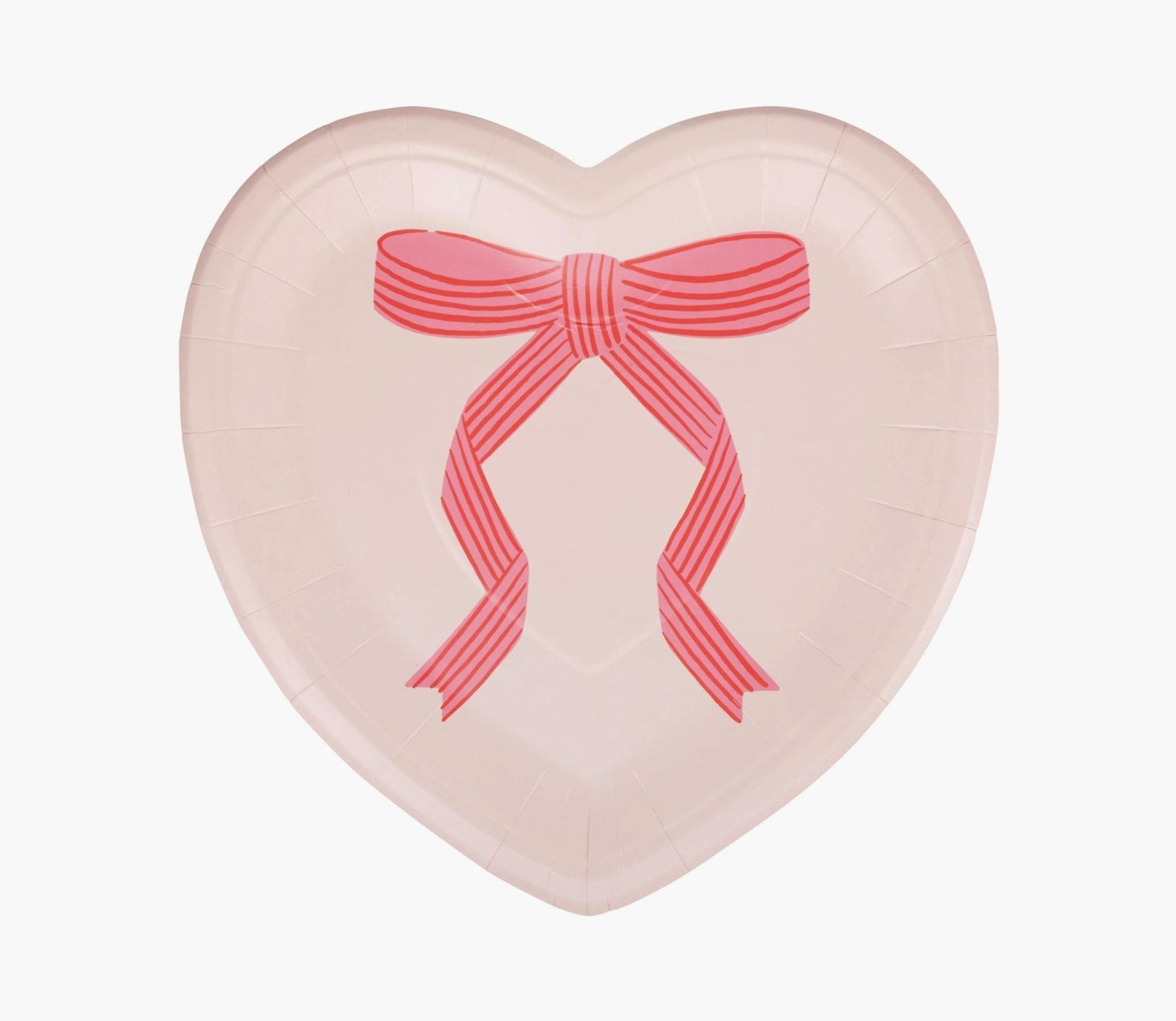 Pink Bow Heart Plates - Stesha Party