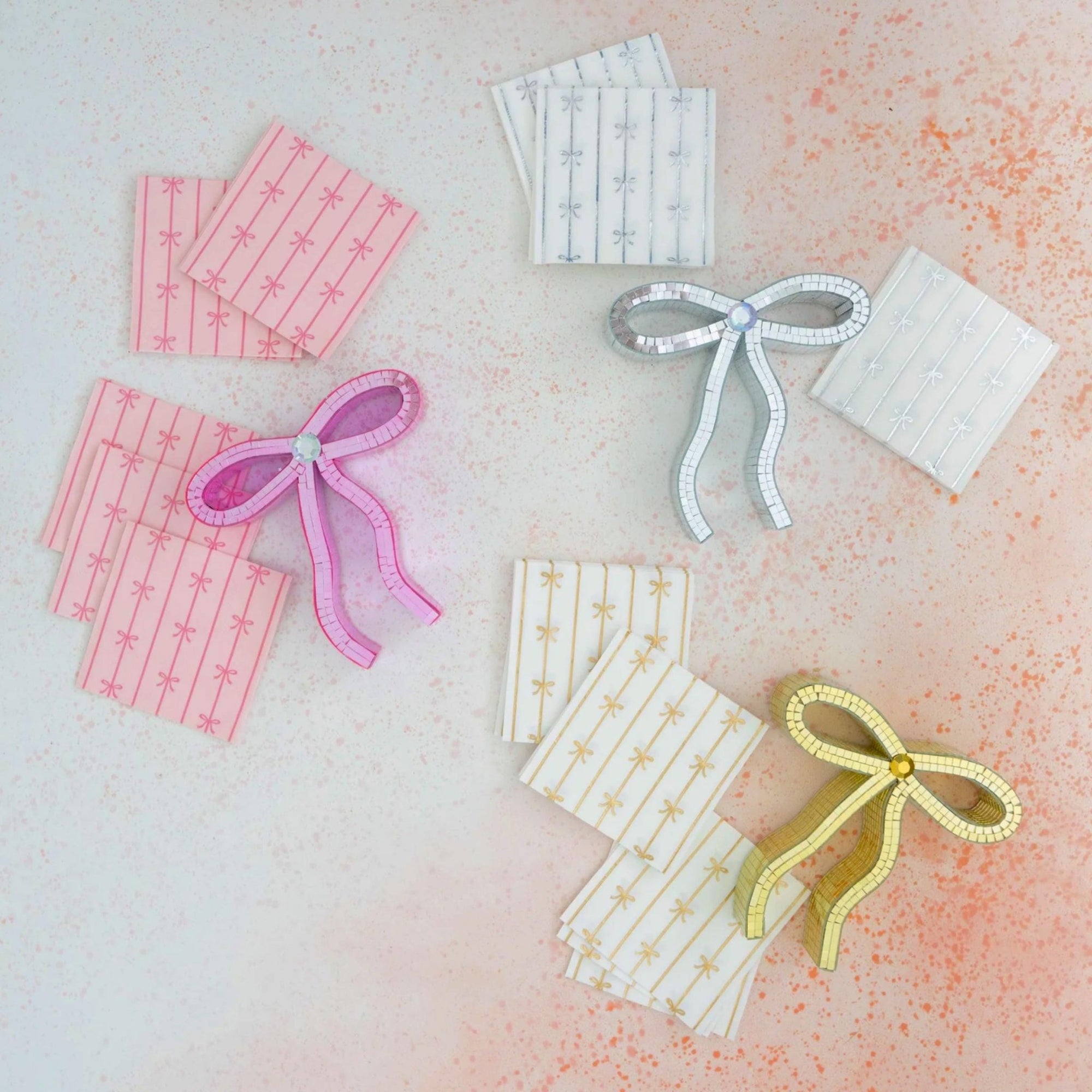 Pink Bow Napkins - Stesha Party