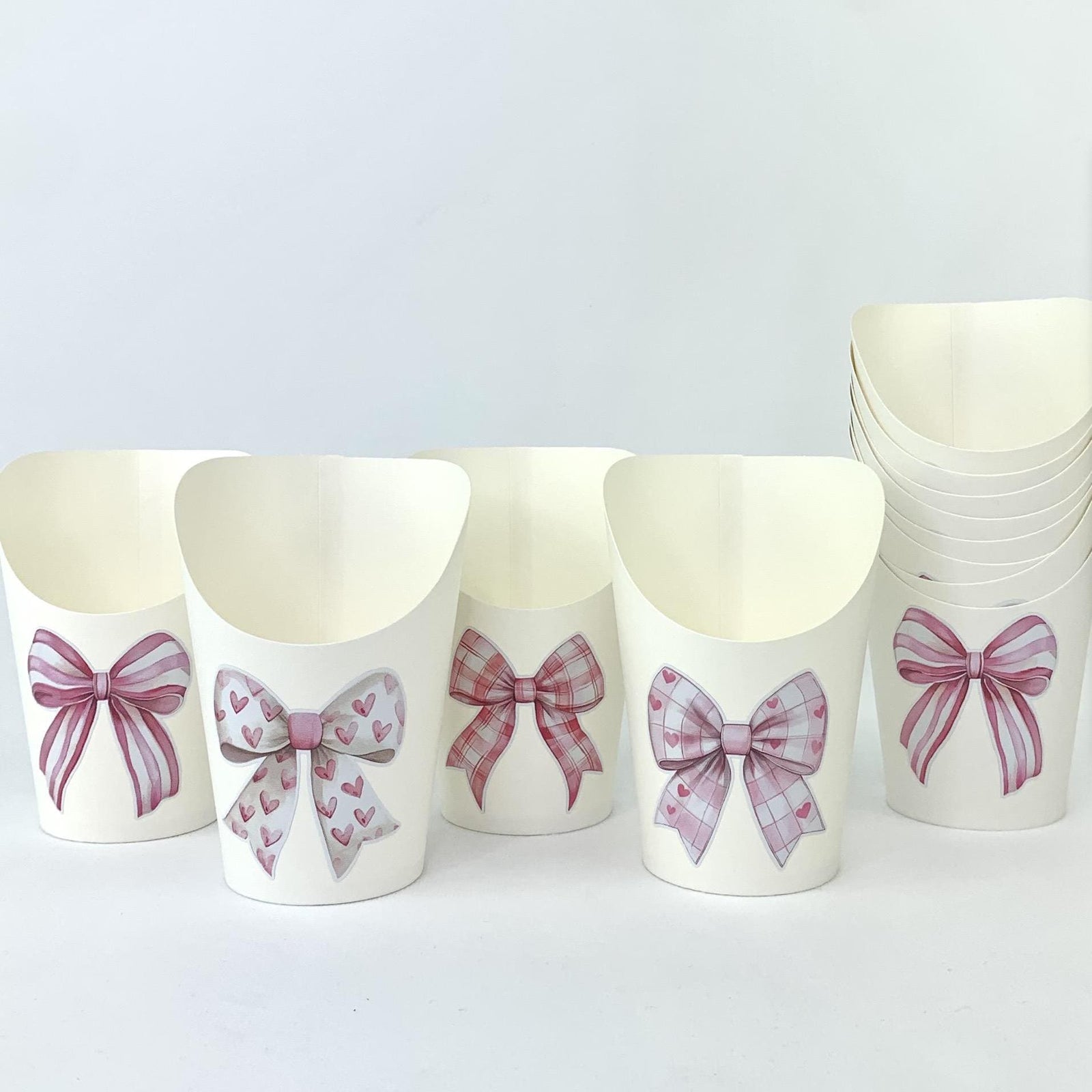 Pink Bows Charcuterie Cups - Stesha Party