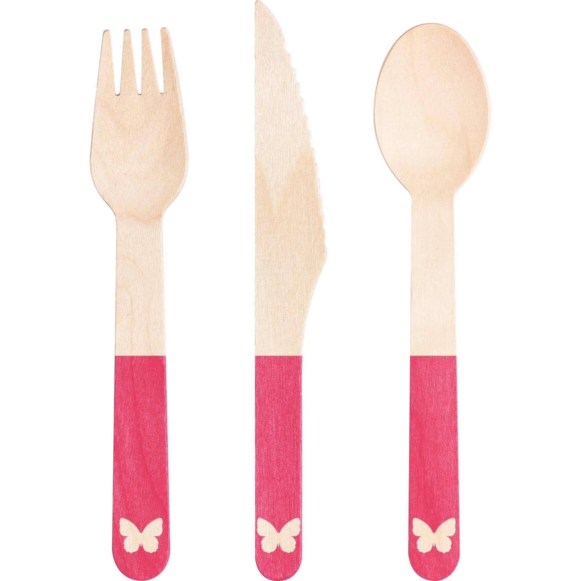 Pink Butterfly Party Cutlery - Stesha Party
