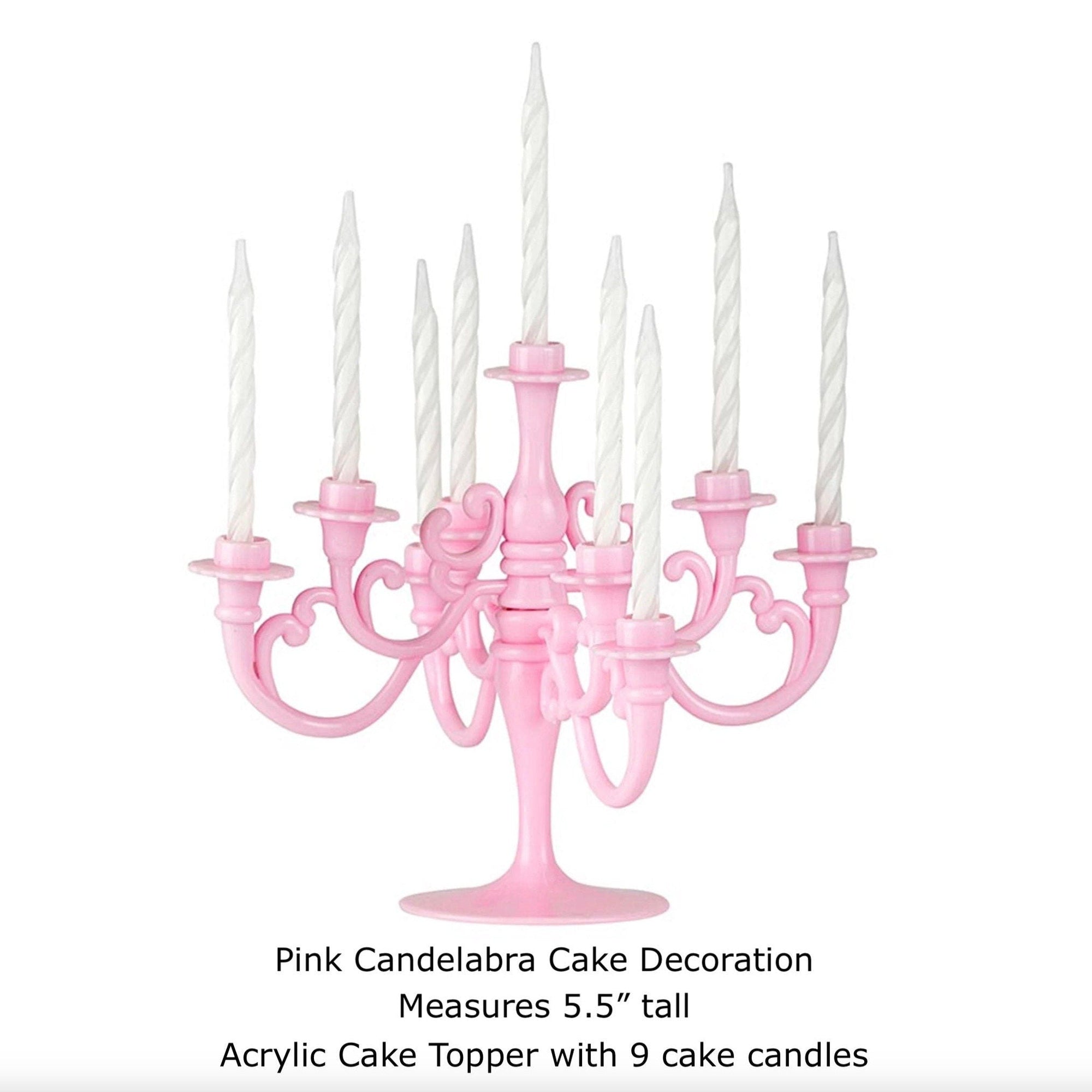 Pink Candelabra Cake Topper - Stesha Party