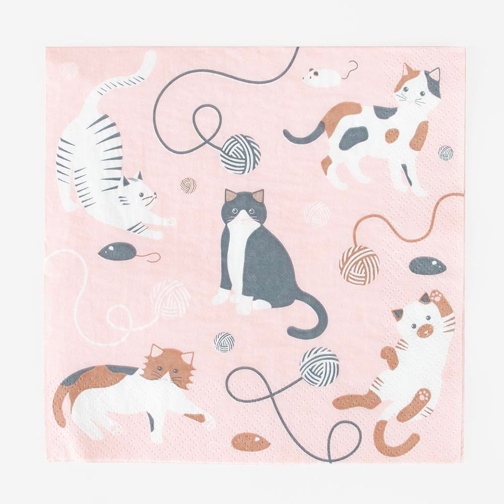 Pink Cat Napkins - Stesha Party