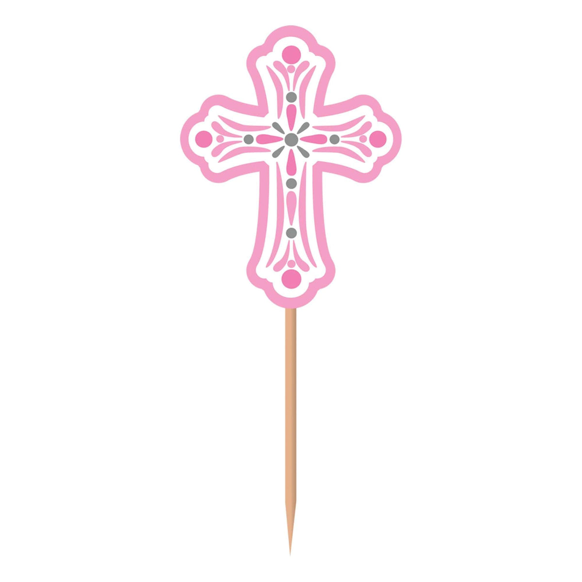 Pink Communion Cupcake Picks 36ct - Stesha Party