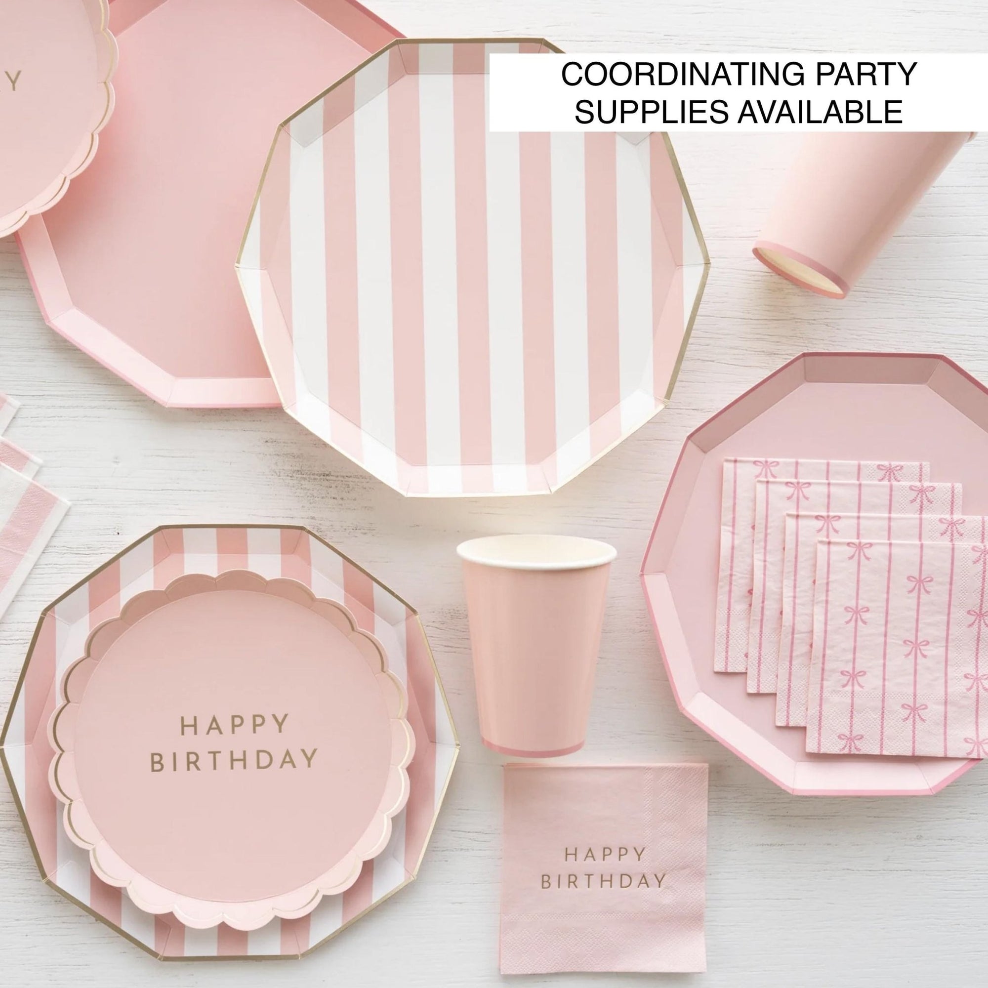 Pink Coquette Bow Party Plates - Stesha Party