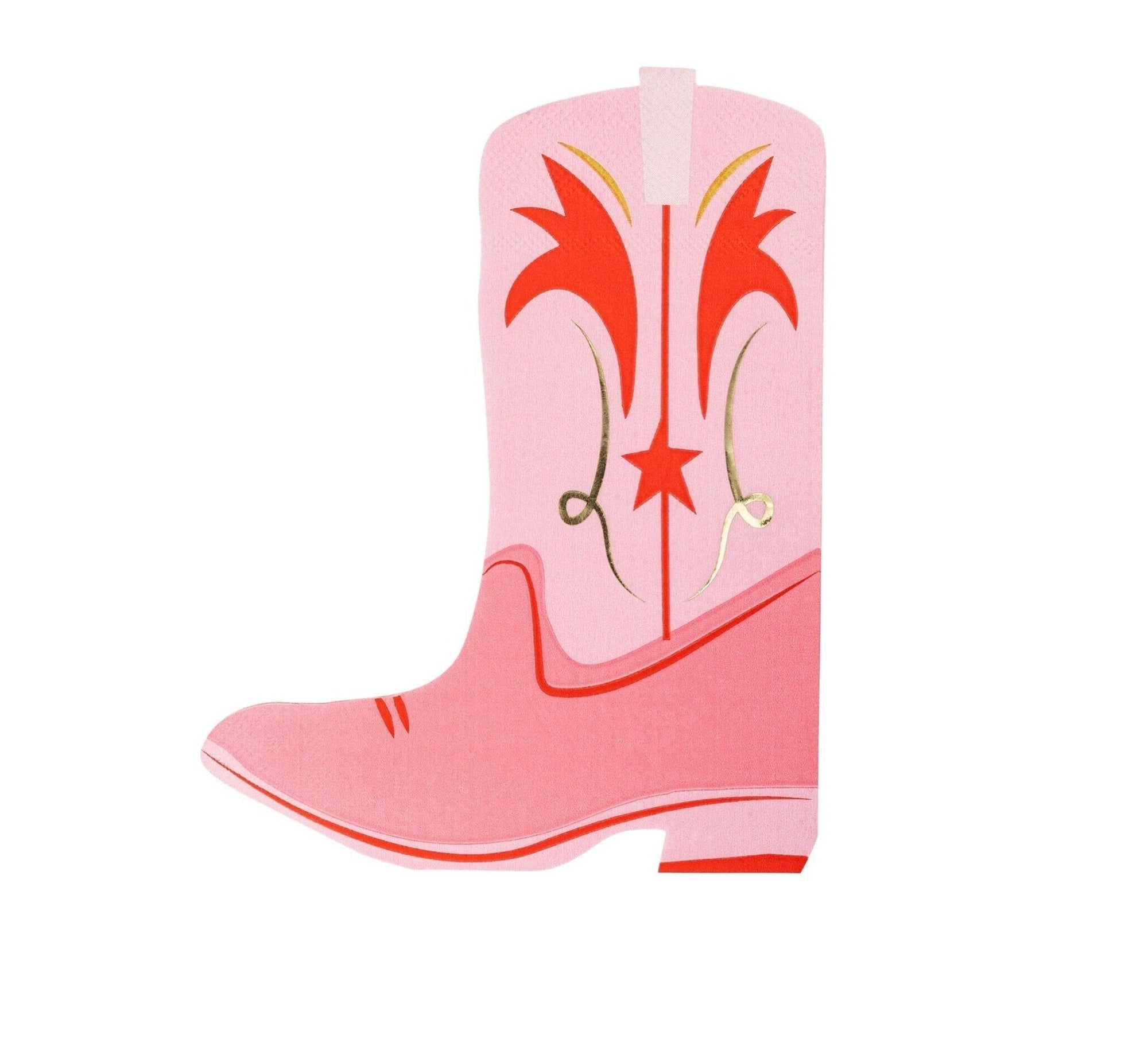 Pink Cowgirl Boot Napkins - Stesha Party