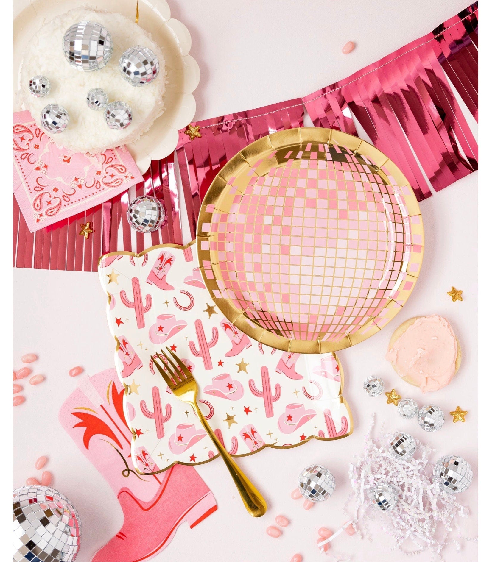 Pink Disco Party Plates - Stesha Party