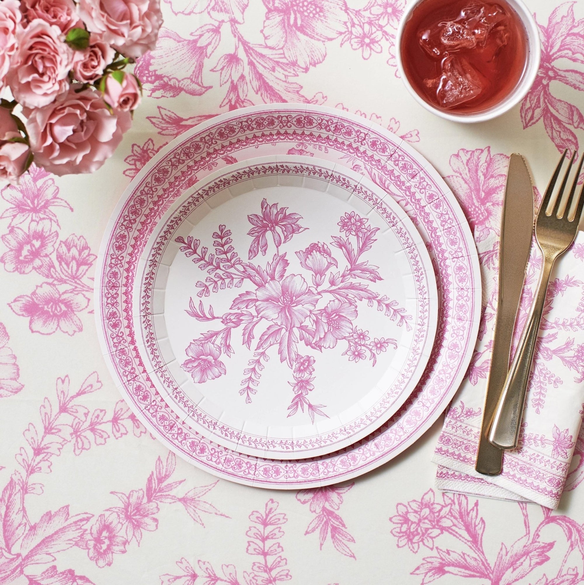 Pink Floral Luncheon Napkins 25ct - Stesha Party