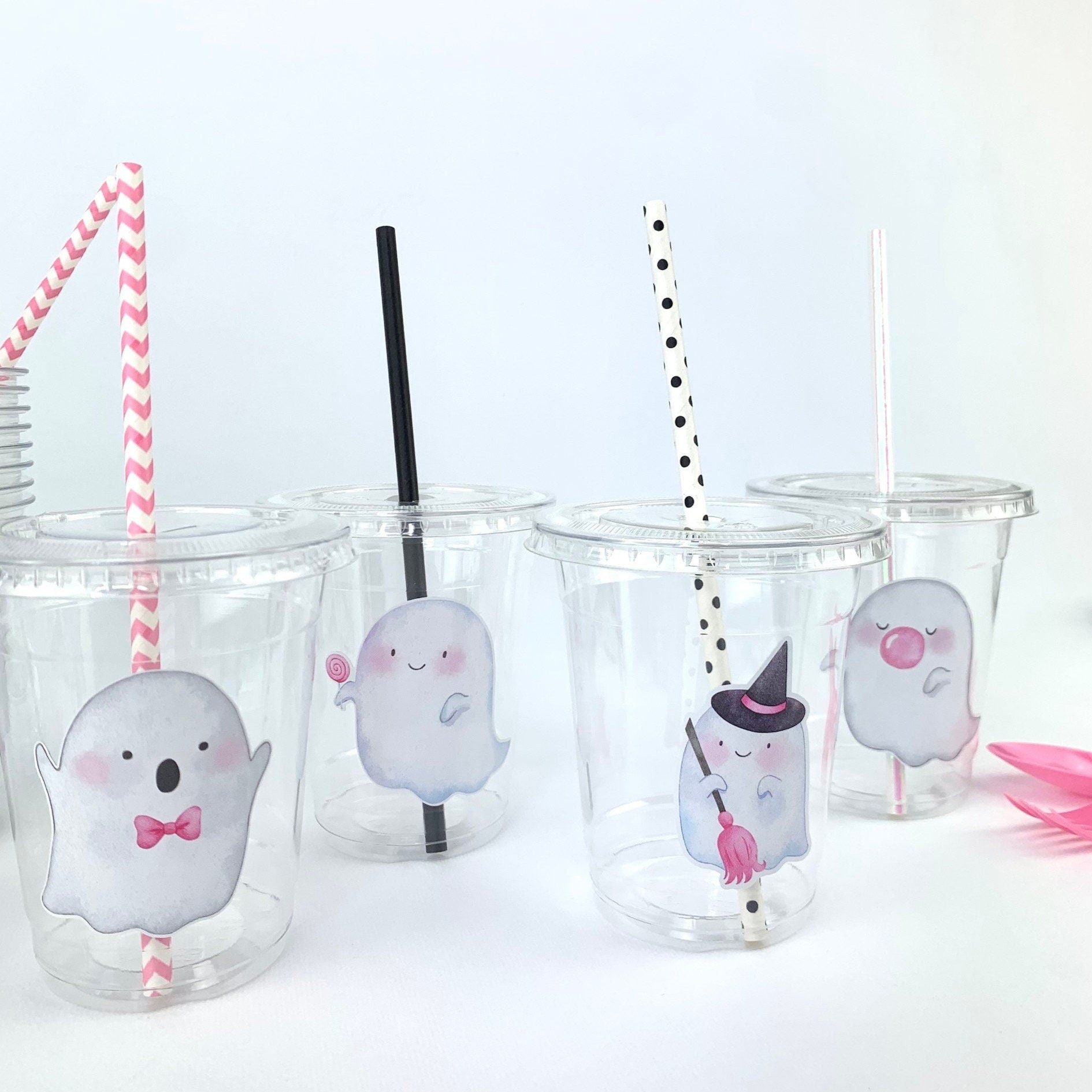 Pink Ghost Party Cups - Stesha Party