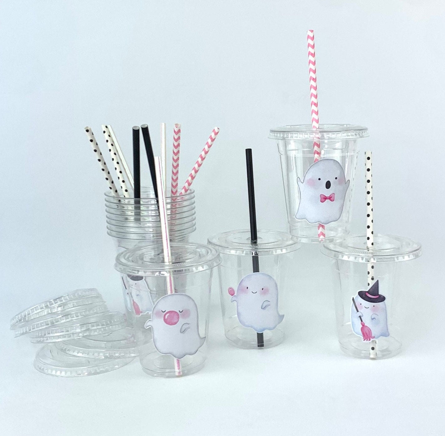 Pink Ghost Party Cups - Stesha Party