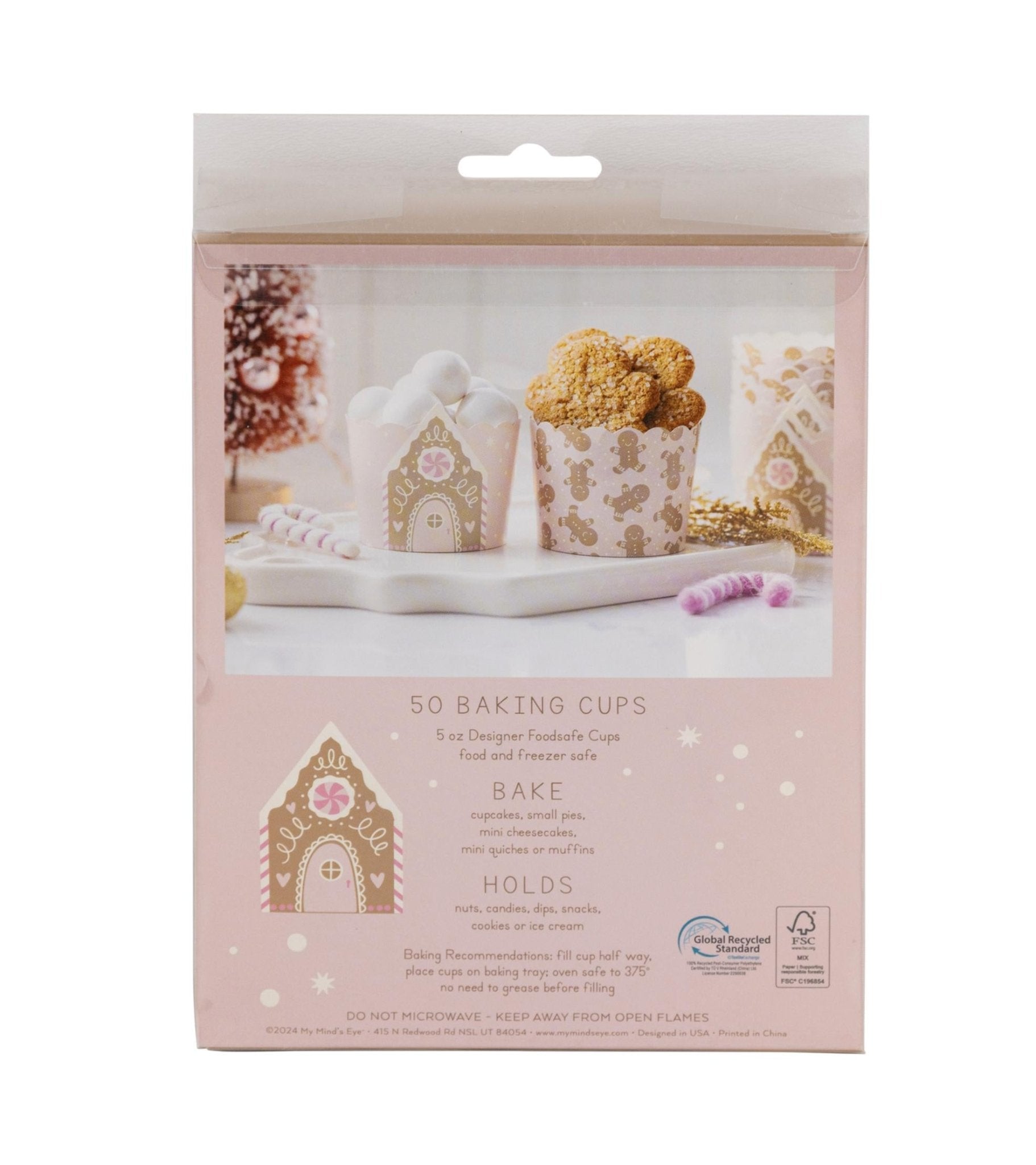 Pink Gingerbread Baking Cups - Stesha Party