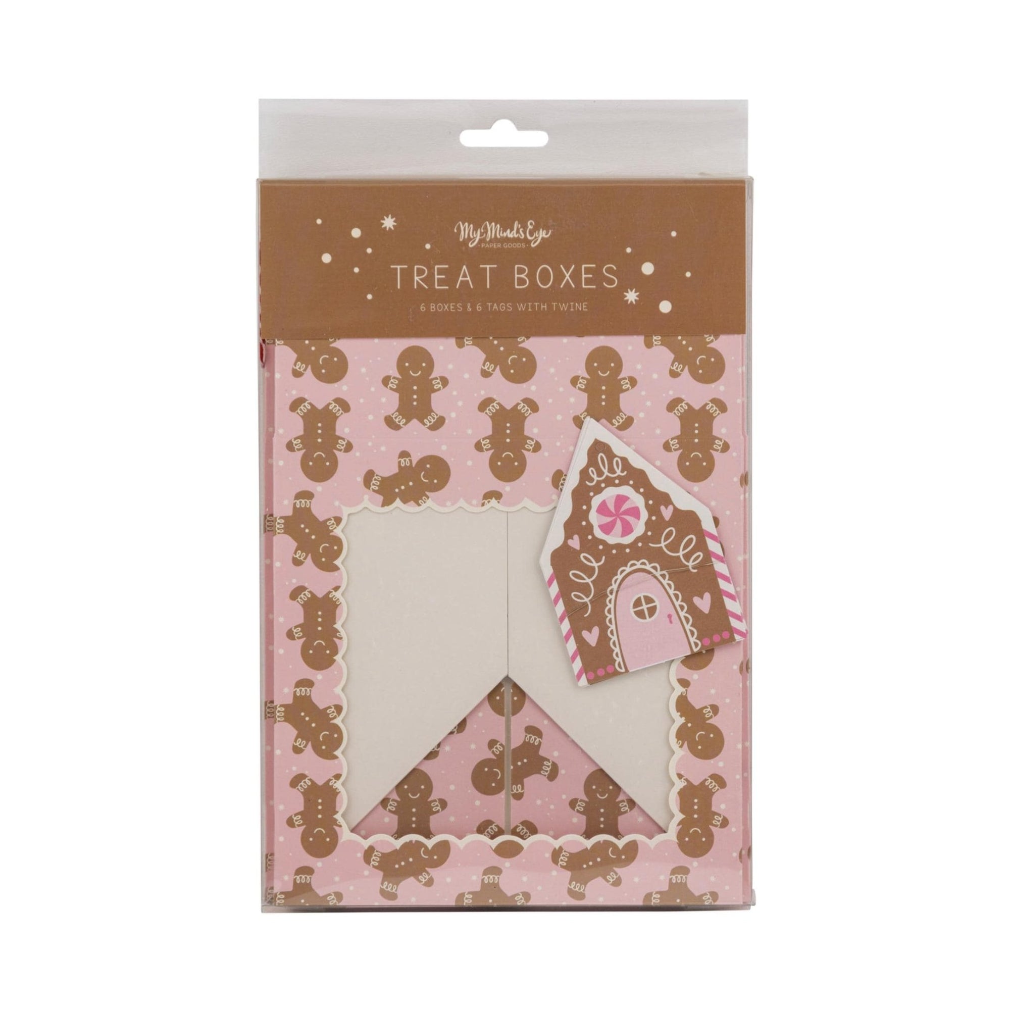 Pink Gingerbread Cookie Boxes 6ct - Stesha Party