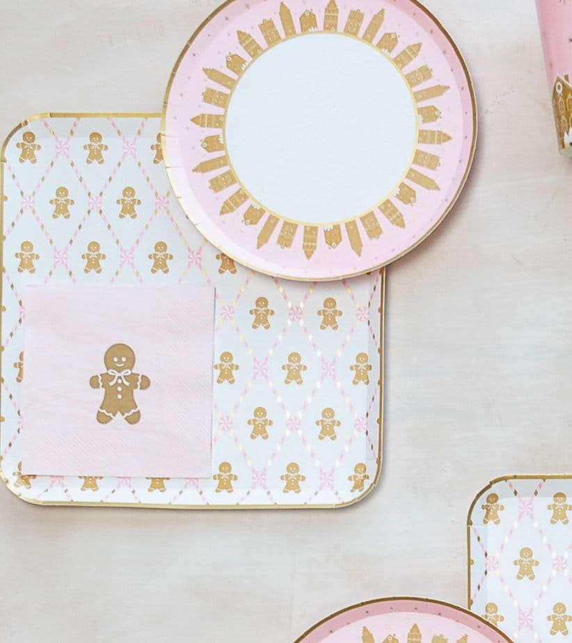 Pink Gingerbread Party Napkins - Stesha Party