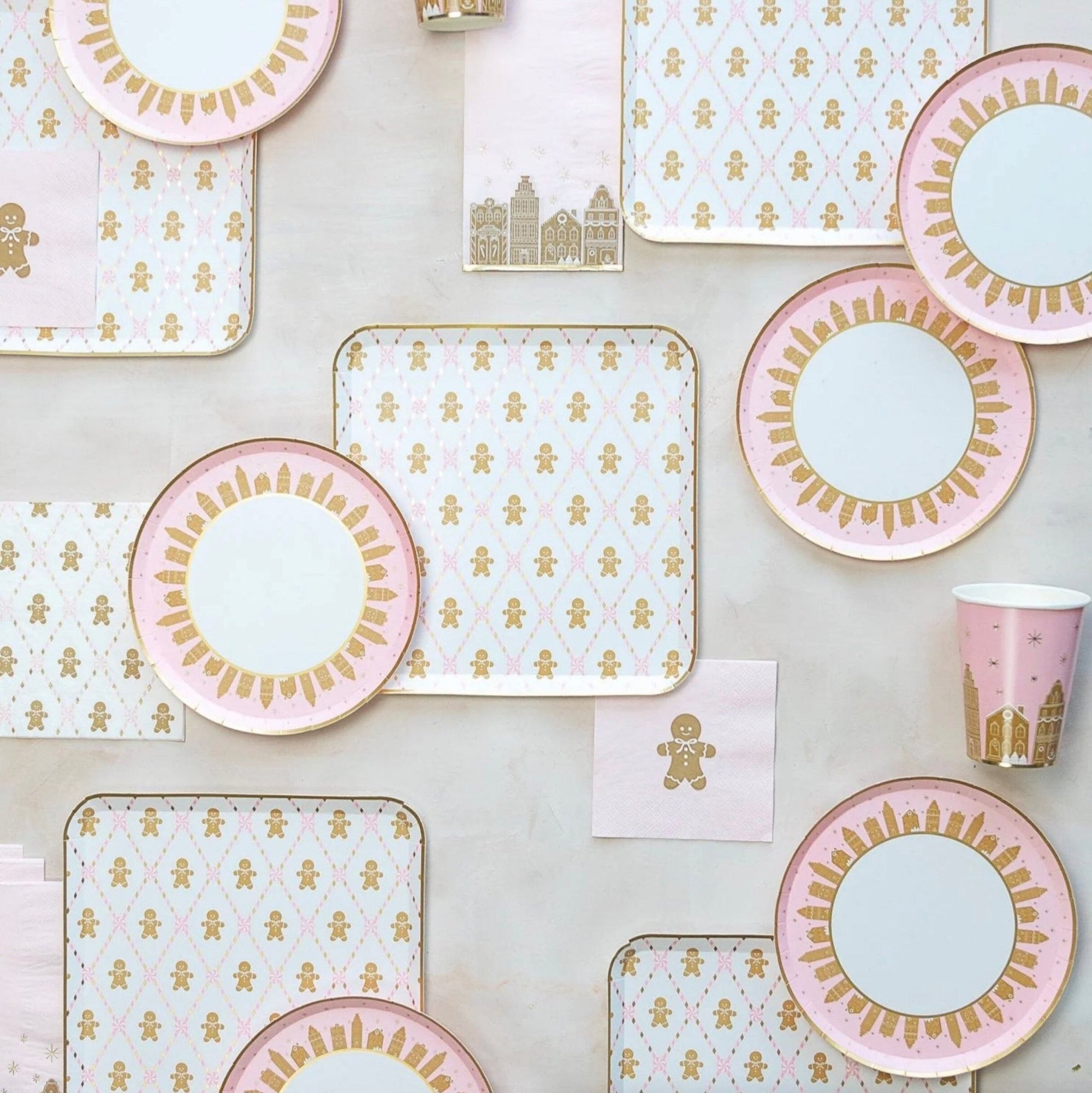 Pink Gingerbread Party Napkins - Stesha Party