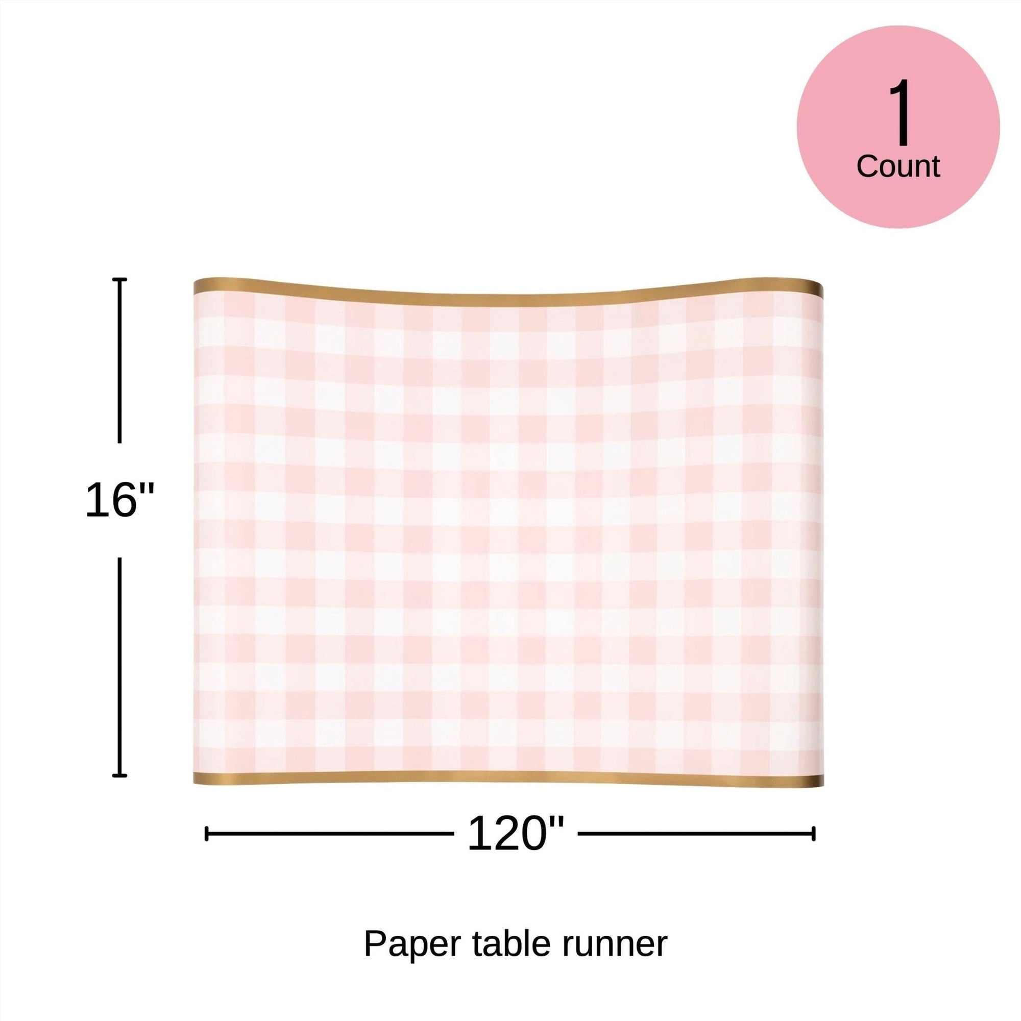 Pink Gingham Table Runner - Stesha Party