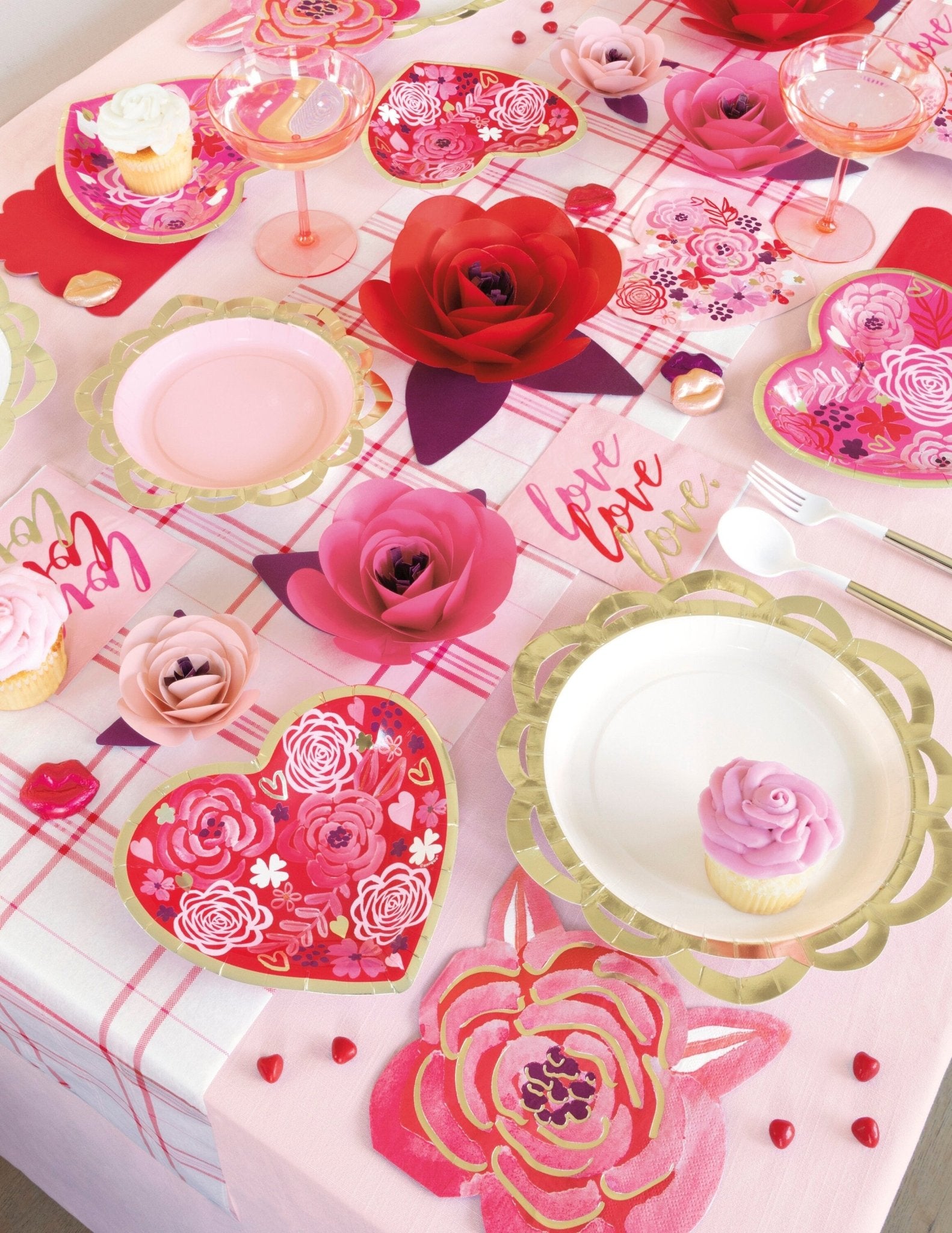 Pink & Gold Dessert Plates - Stesha Party