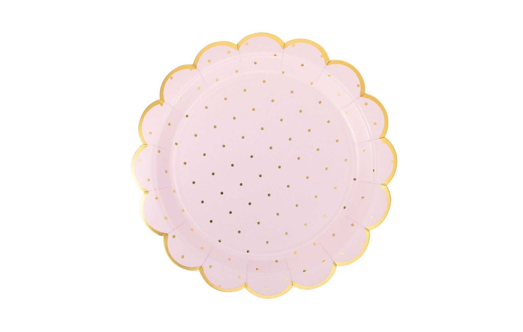 Pink & Gold Polka Dot Plates - Stesha Party