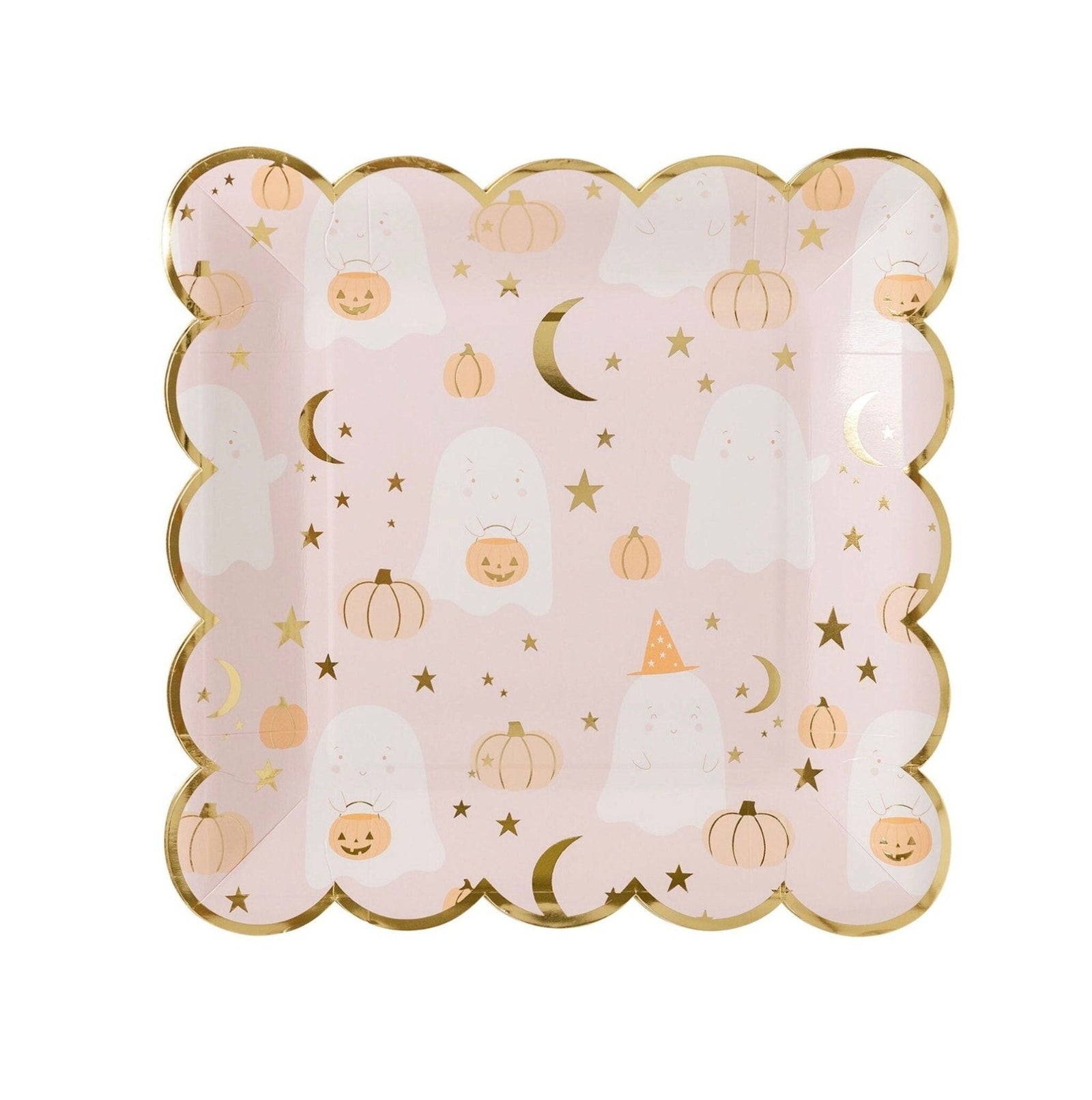 Pink Halloween Party Plates - Stesha Party